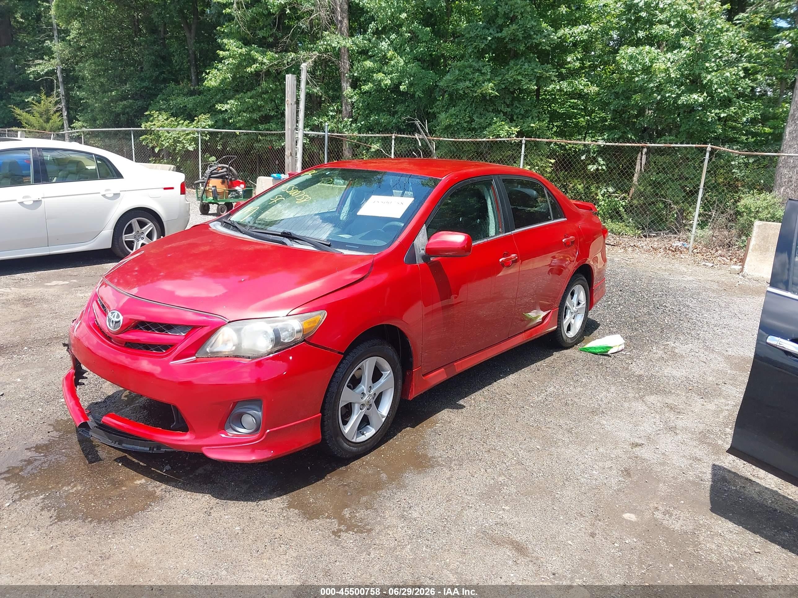 2012 Toyota Corolla S Red vin: 2T1BU4EE9CC854553