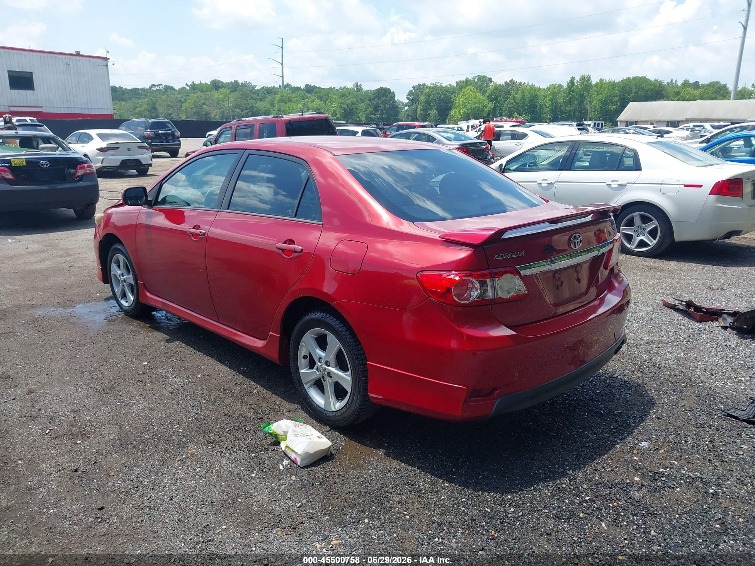 2012 Toyota Corolla S Red vin: 2T1BU4EE9CC854553
