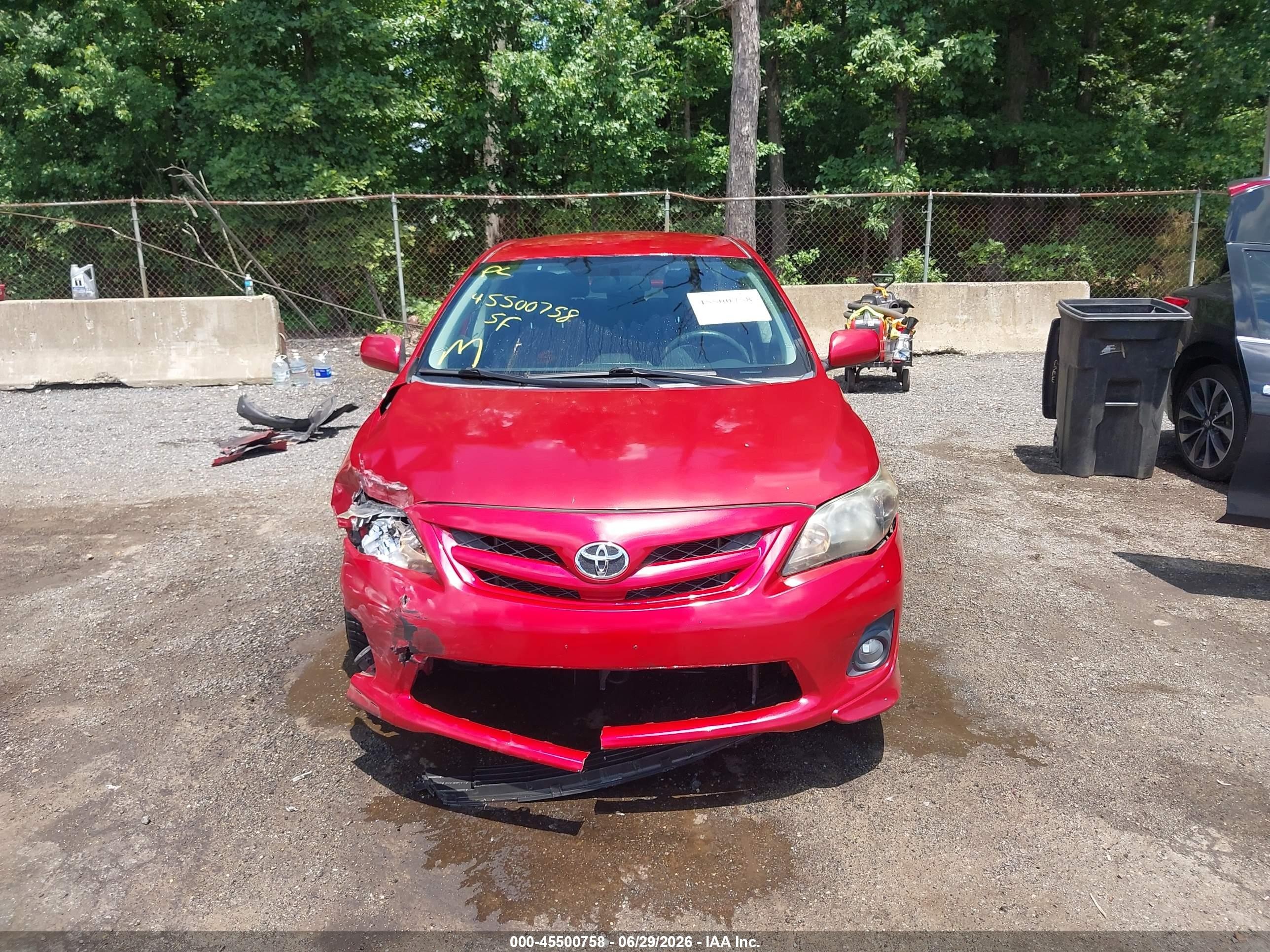 2012 Toyota Corolla S Red vin: 2T1BU4EE9CC854553