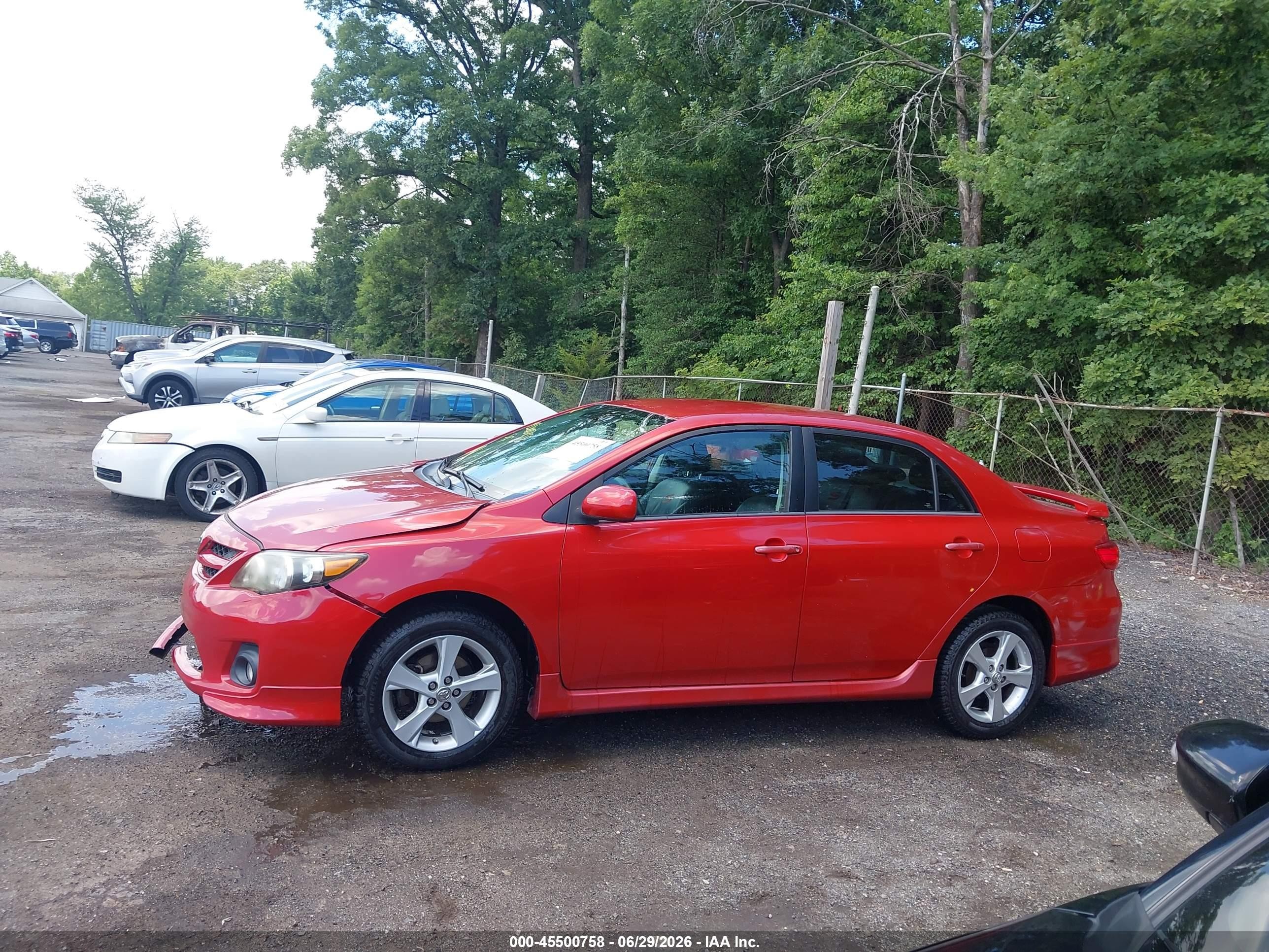 2012 Toyota Corolla S Red vin: 2T1BU4EE9CC854553