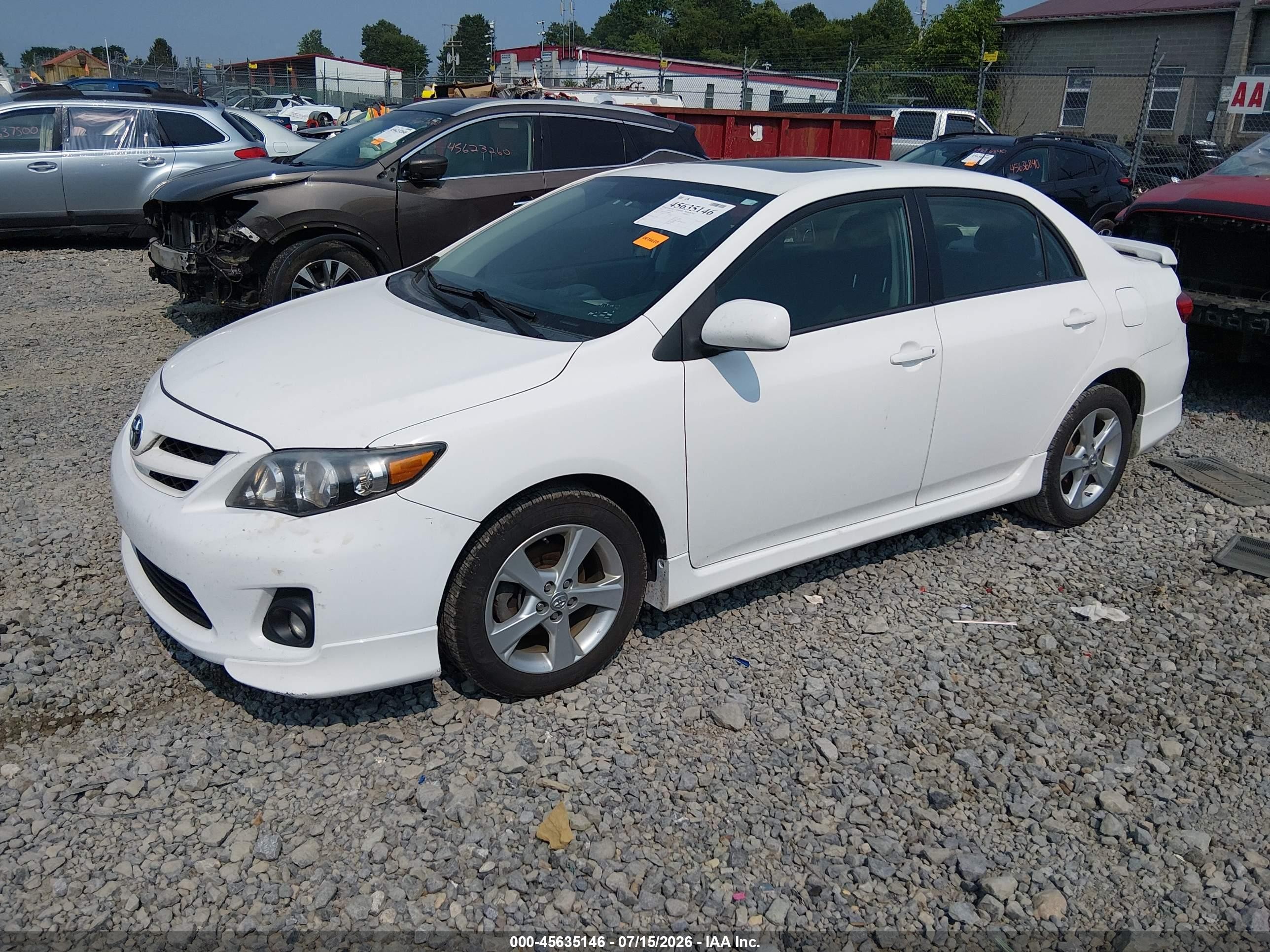 2012 Toyota Corolla S White vin: 2T1BU4EE9CC908904
