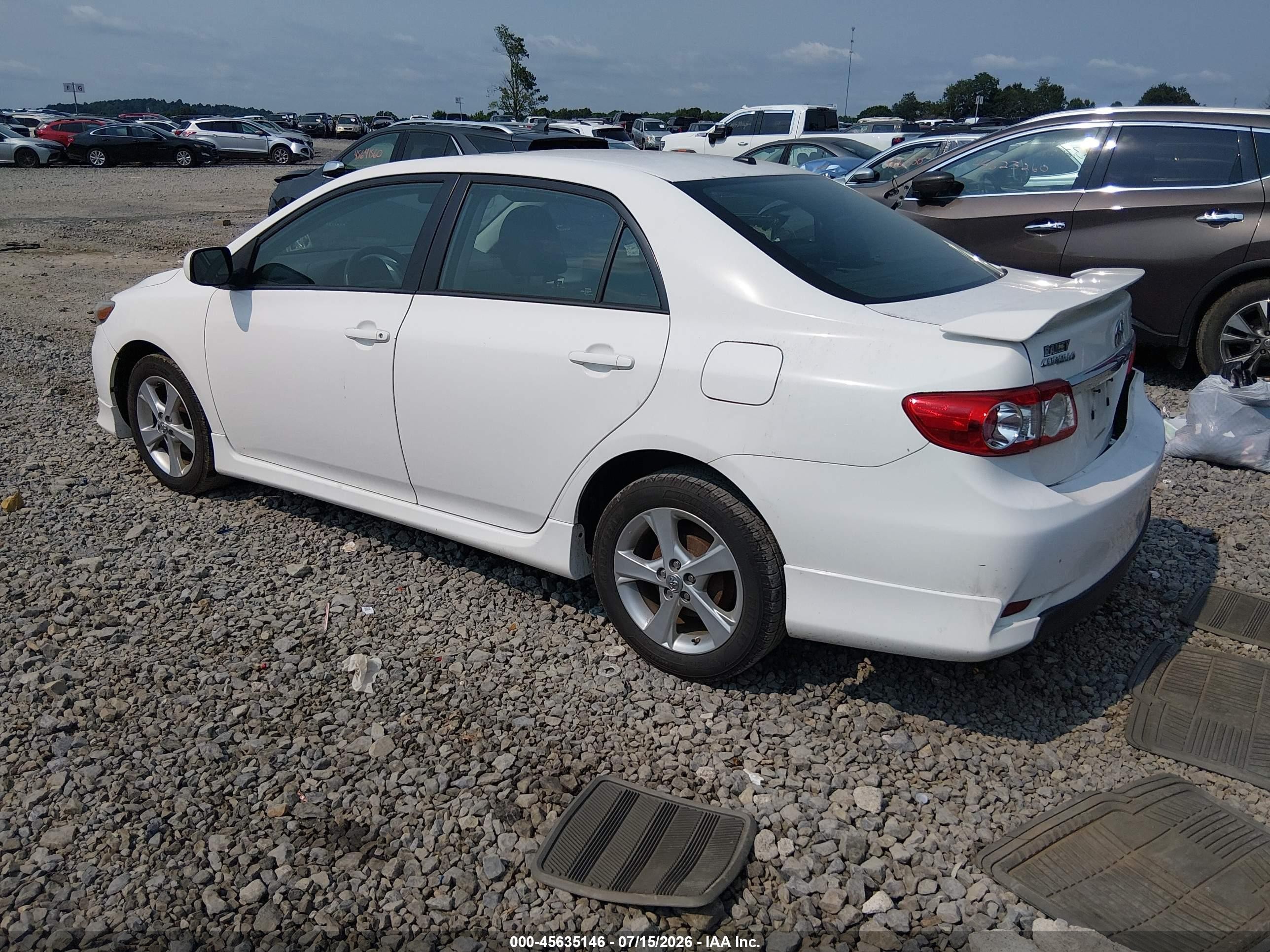 2012 Toyota Corolla S White vin: 2T1BU4EE9CC908904