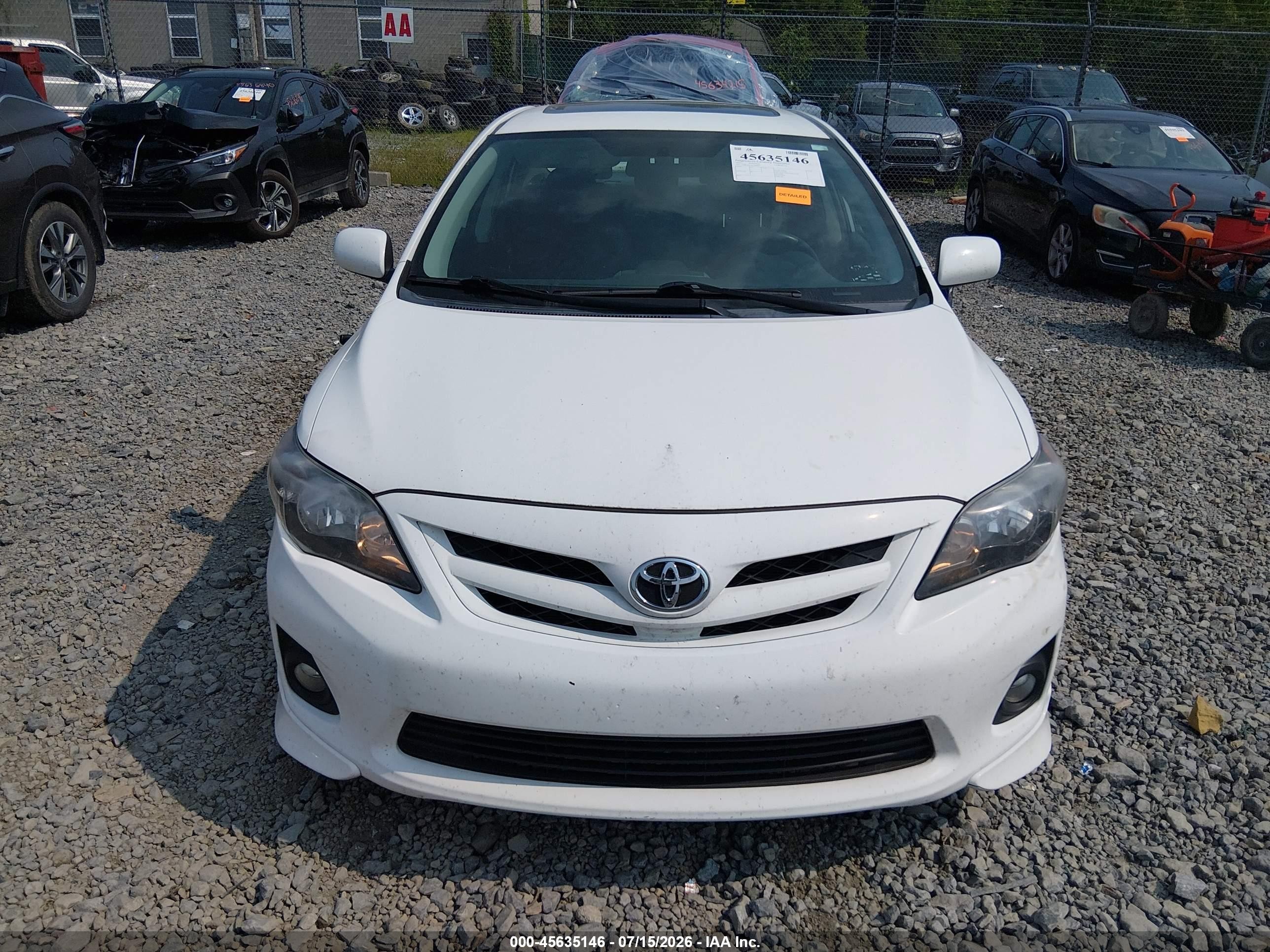 2012 Toyota Corolla S White vin: 2T1BU4EE9CC908904