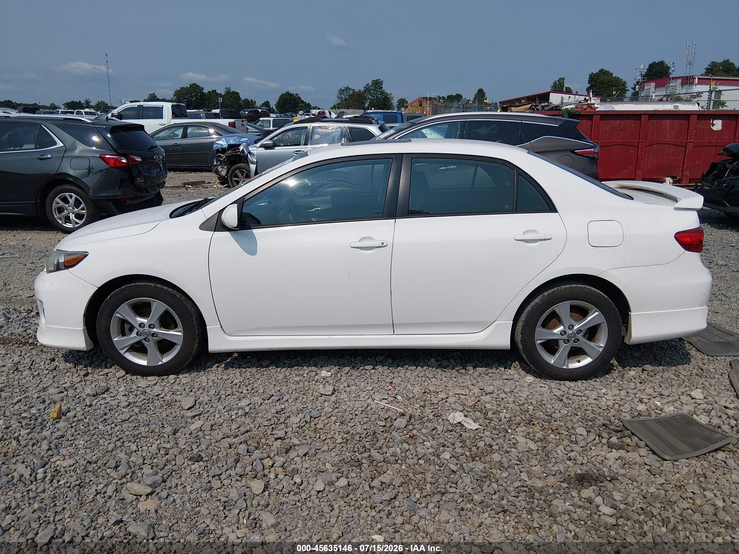 2012 Toyota Corolla S White vin: 2T1BU4EE9CC908904