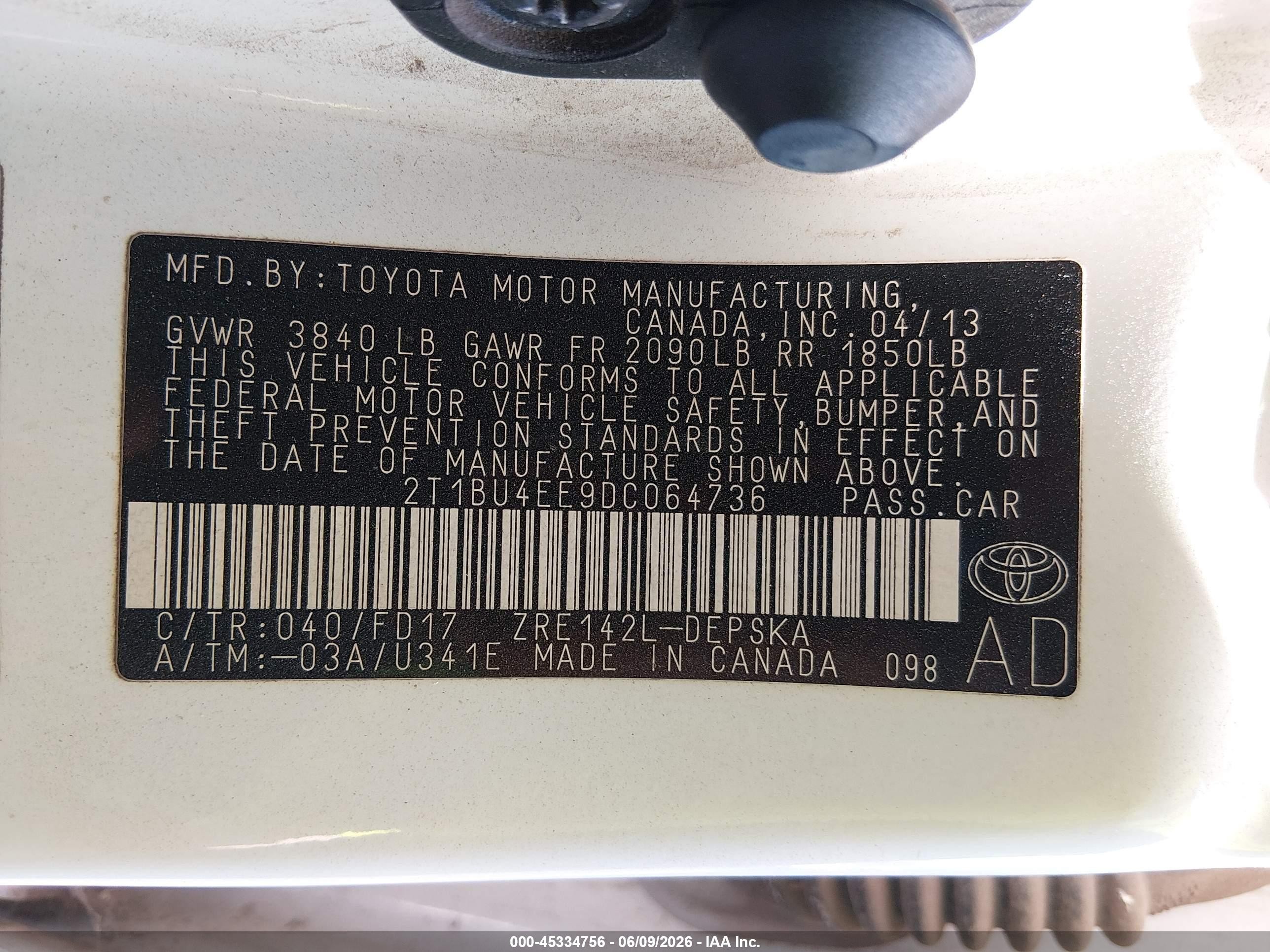 2013 Toyota Corolla S Белый vin: 2T1BU4EE9DC064736