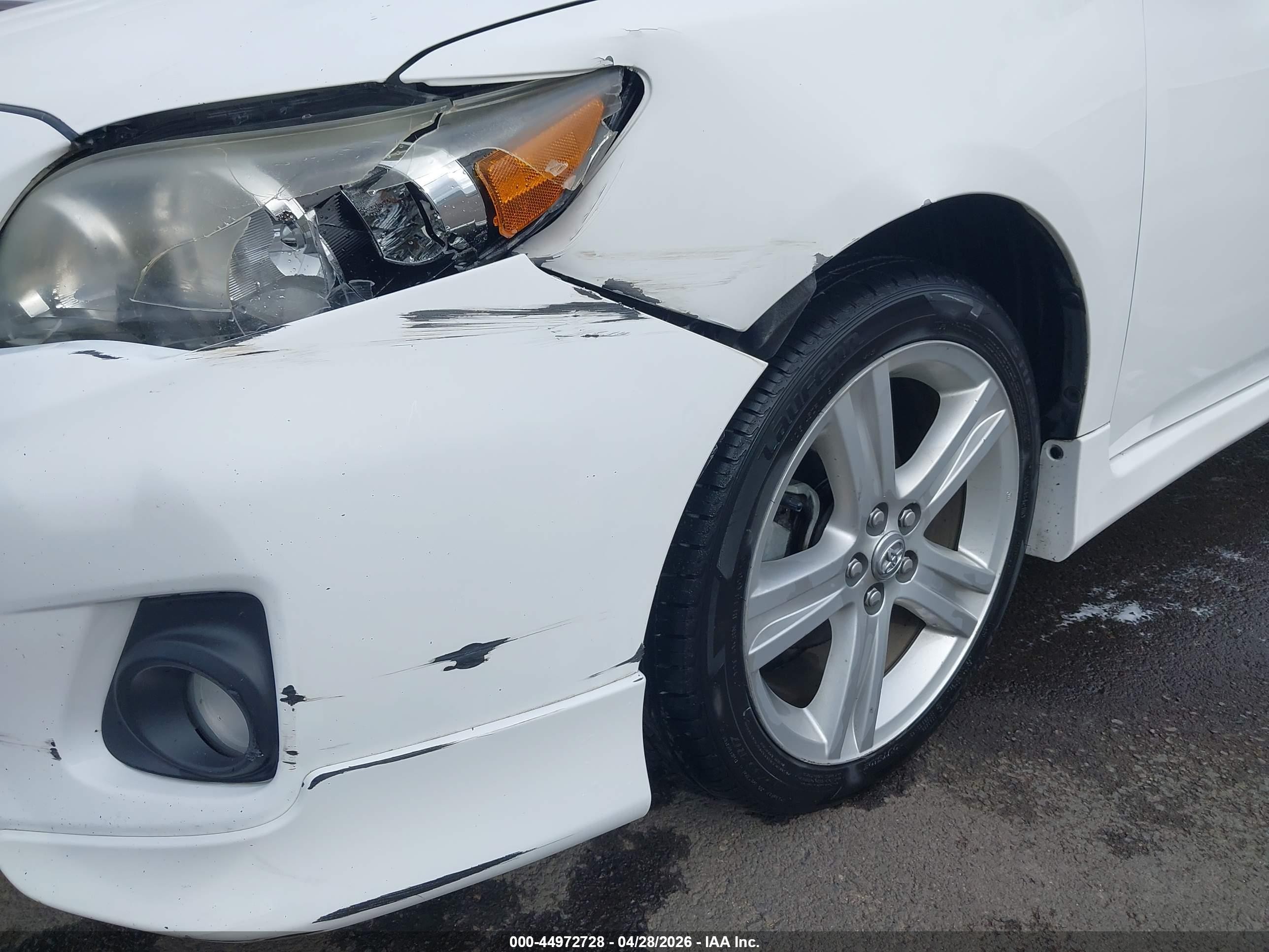2013 Toyota Corolla S White vin: 2T1BU4EE9DC113580