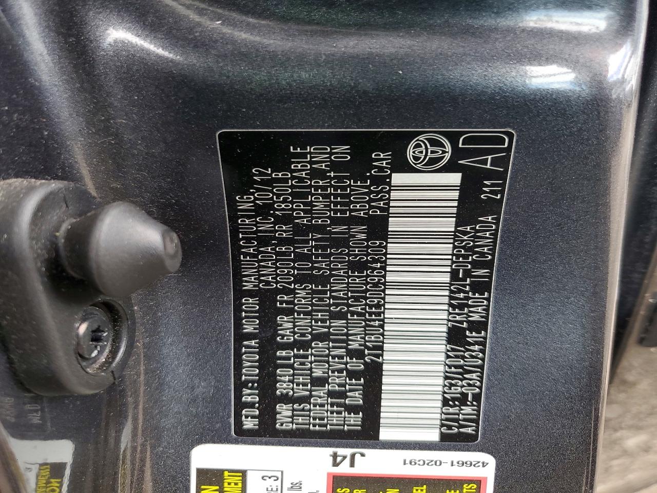 2013 Toyota Corolla S Gray vin: 2T1BU4EE9DC964309