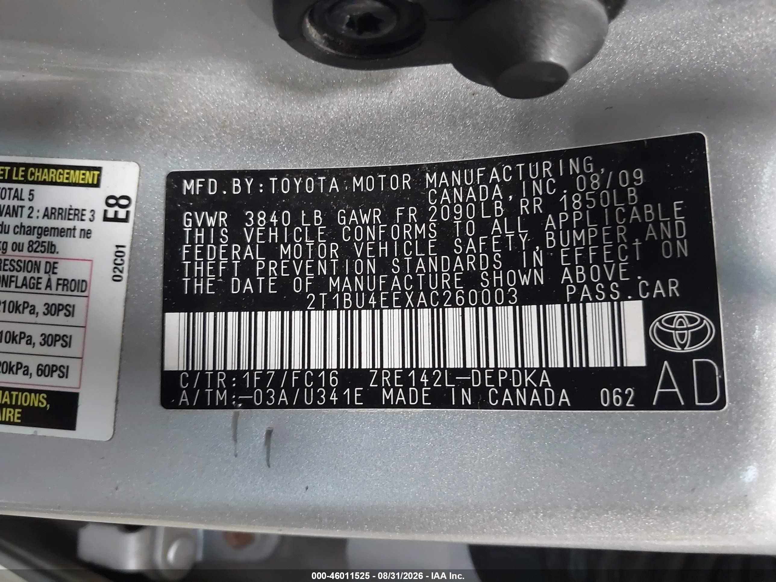 2010 Toyota Corolla Le Серый vin: 2T1BU4EEXAC260003