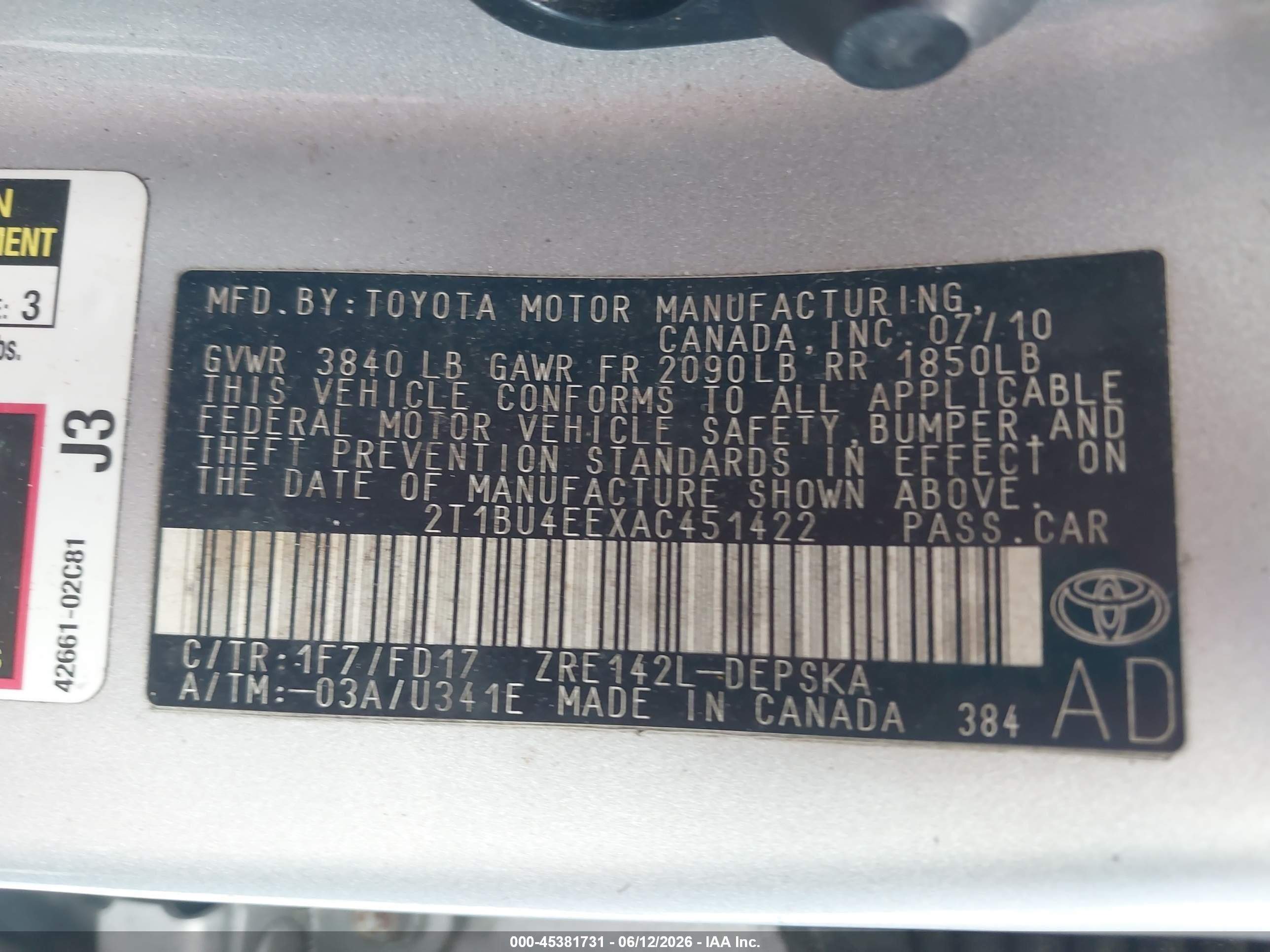 2010 Toyota Corolla S Серебряный vin: 2T1BU4EEXAC451422