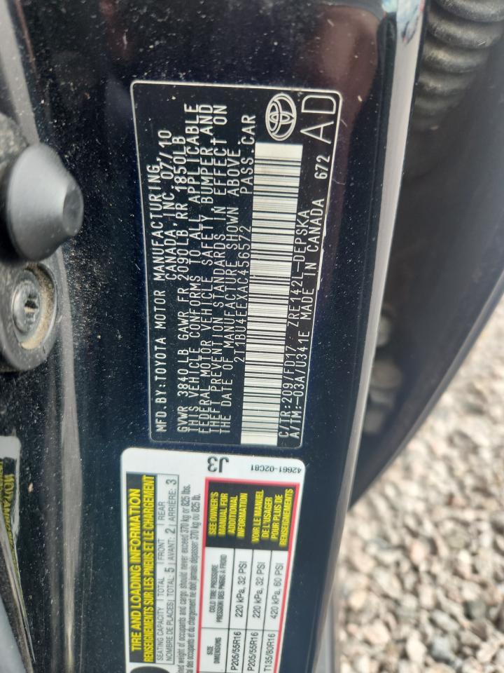 2010 Toyota Corolla S Black vin: 2T1BU4EEXAC456572