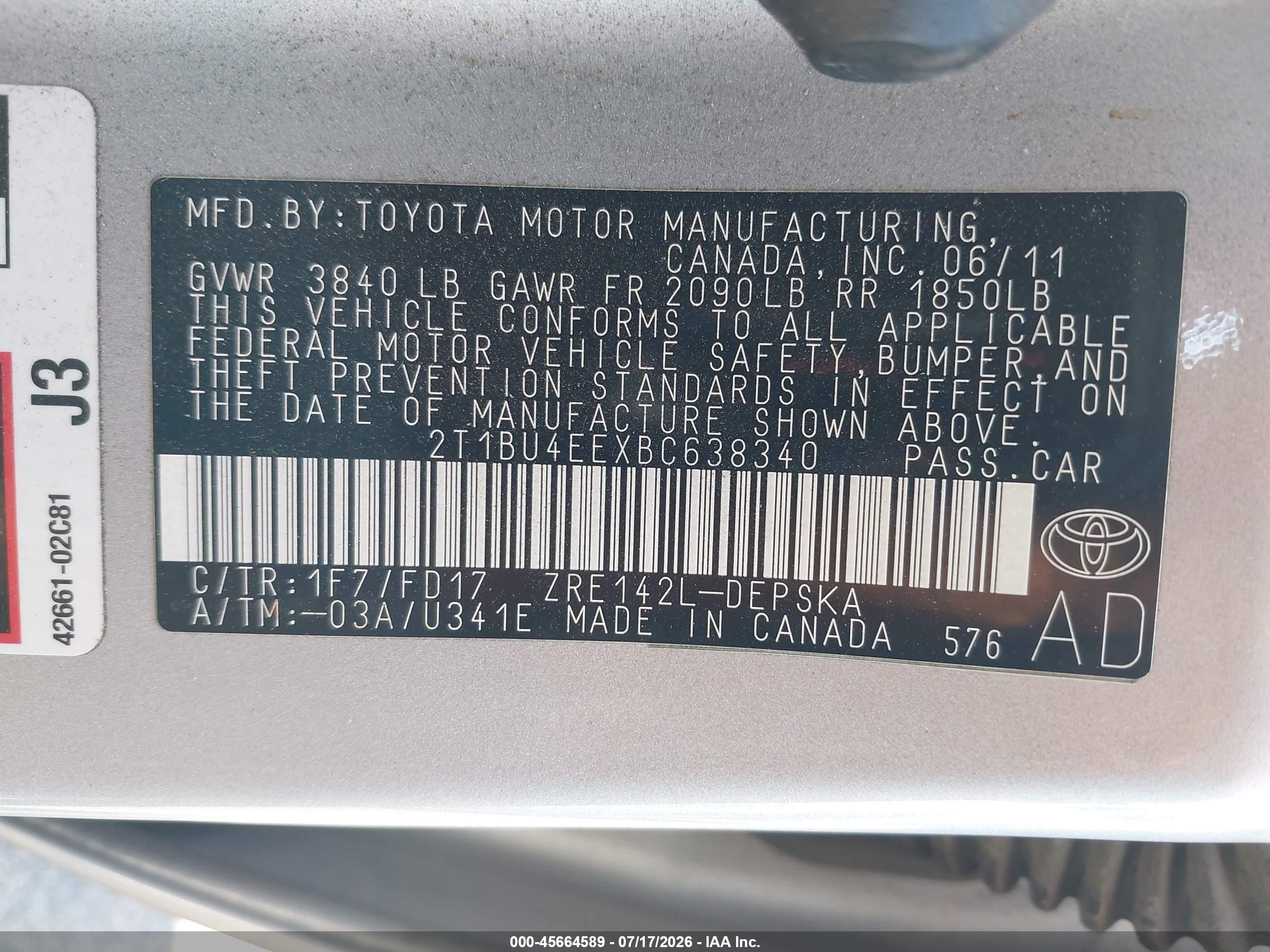 2011 Toyota Corolla S Silver vin: 2T1BU4EEXBC638340