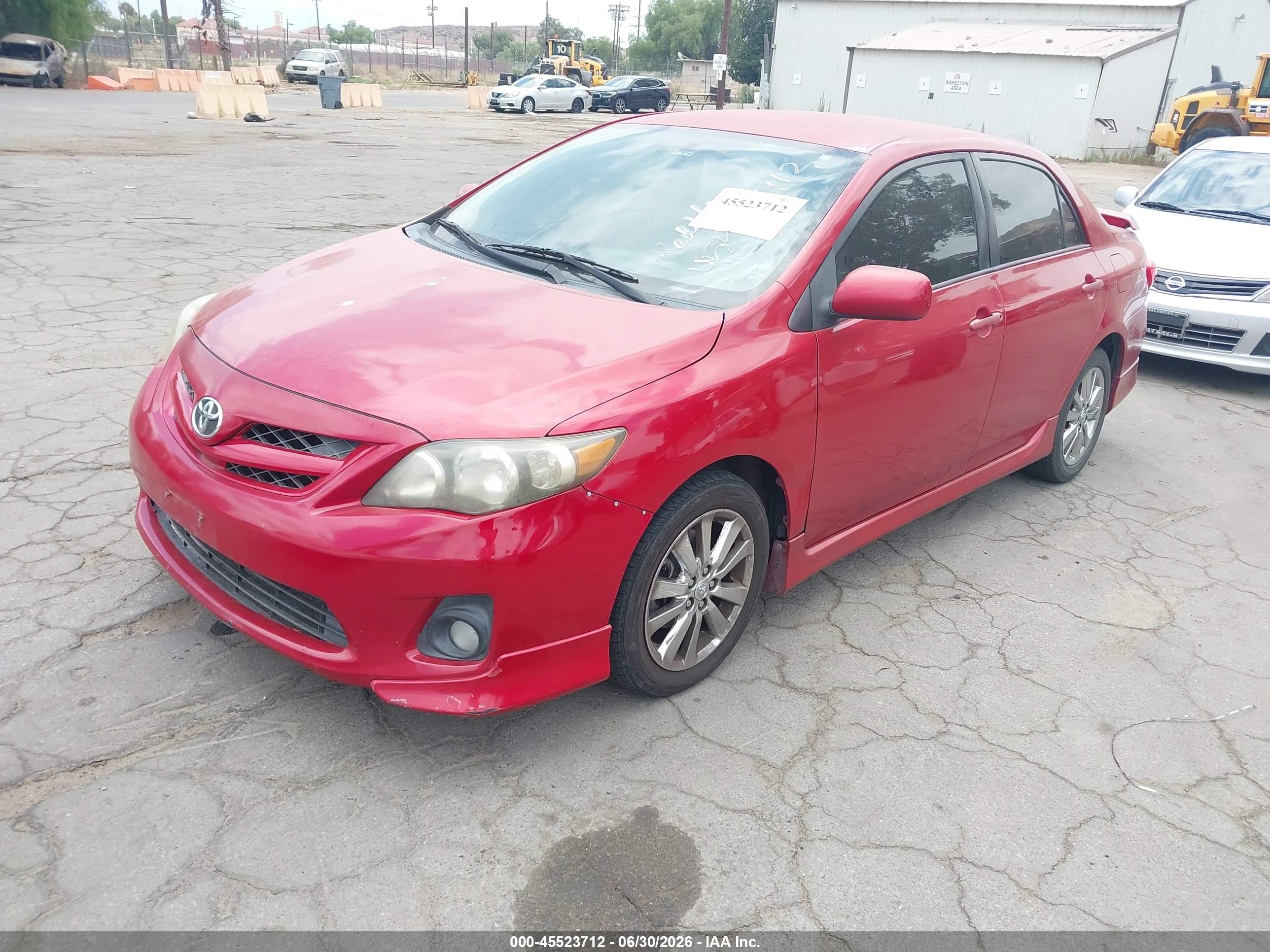 2011 Toyota Corolla S Red vin: 2T1BU4EEXBC656563