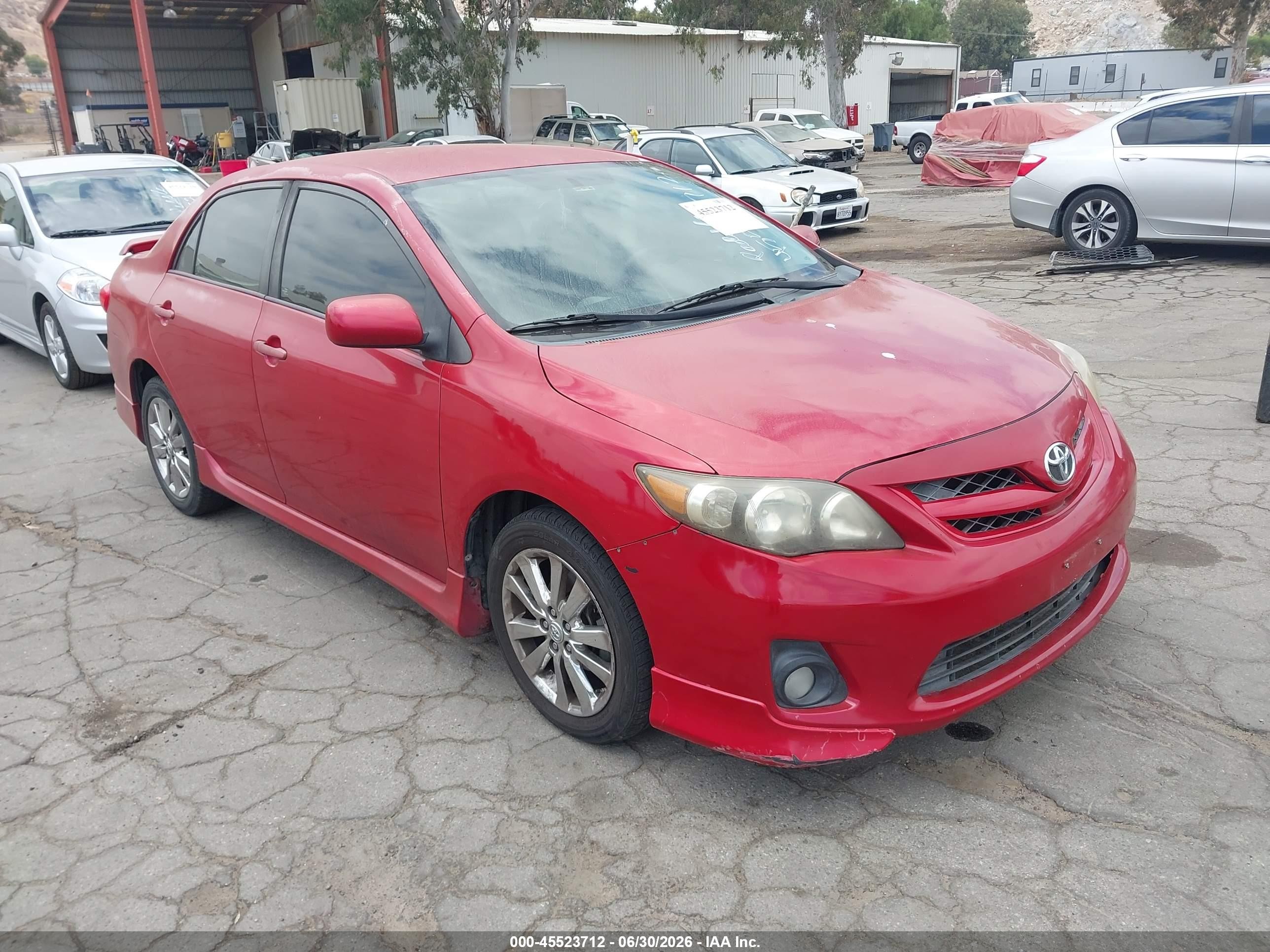 2011 Toyota Corolla S Red vin: 2T1BU4EEXBC656563