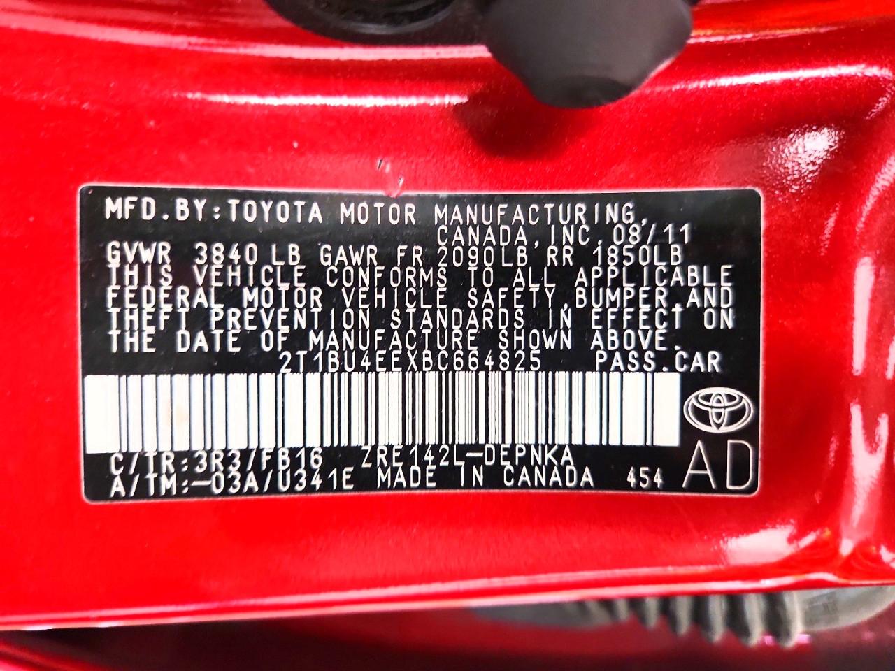 2011 Toyota Corolla Le Темно-бордовый vin: 2T1BU4EEXBC664825