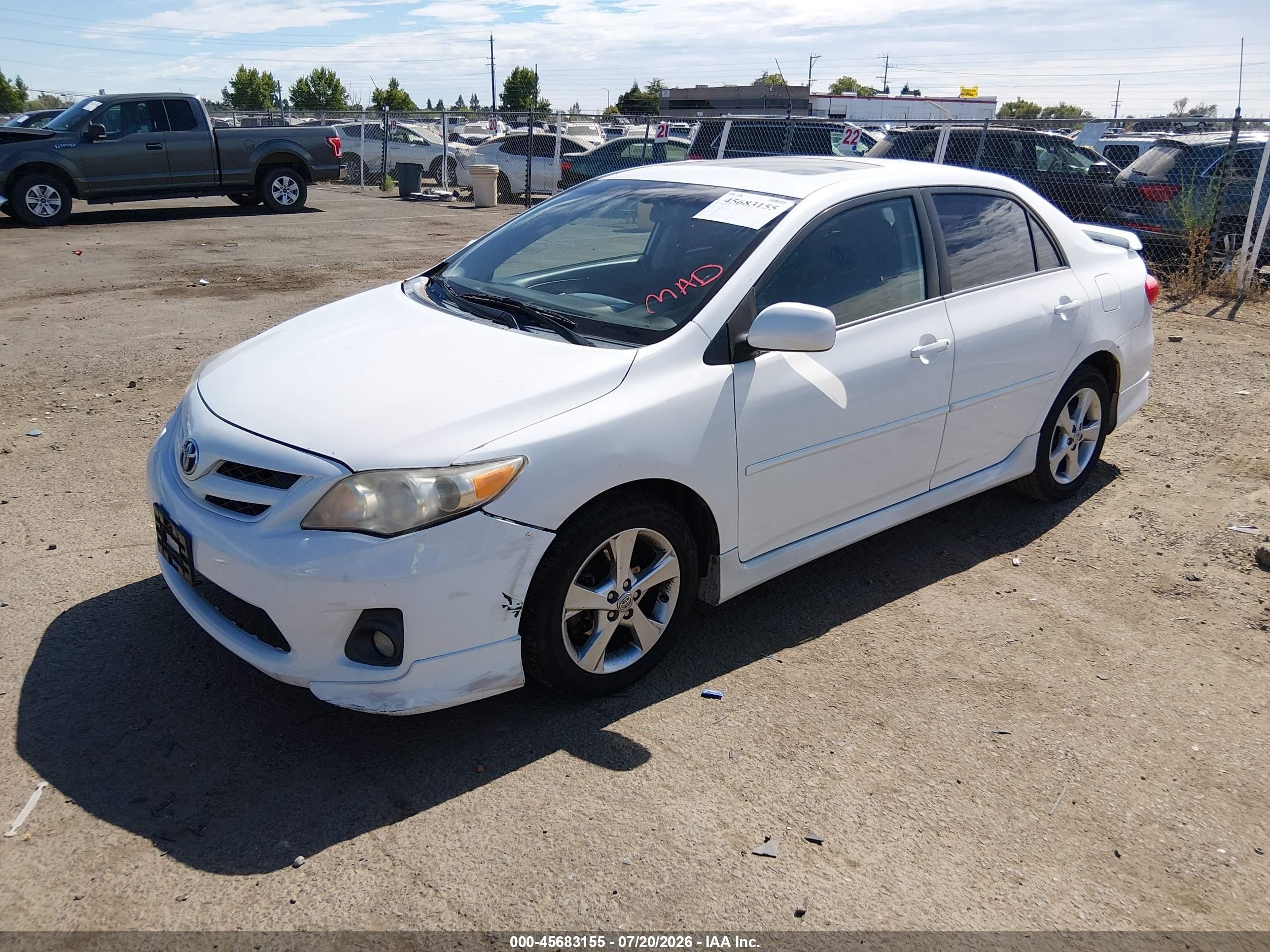 2011 Toyota Corolla S White vin: 2T1BU4EEXBC718284