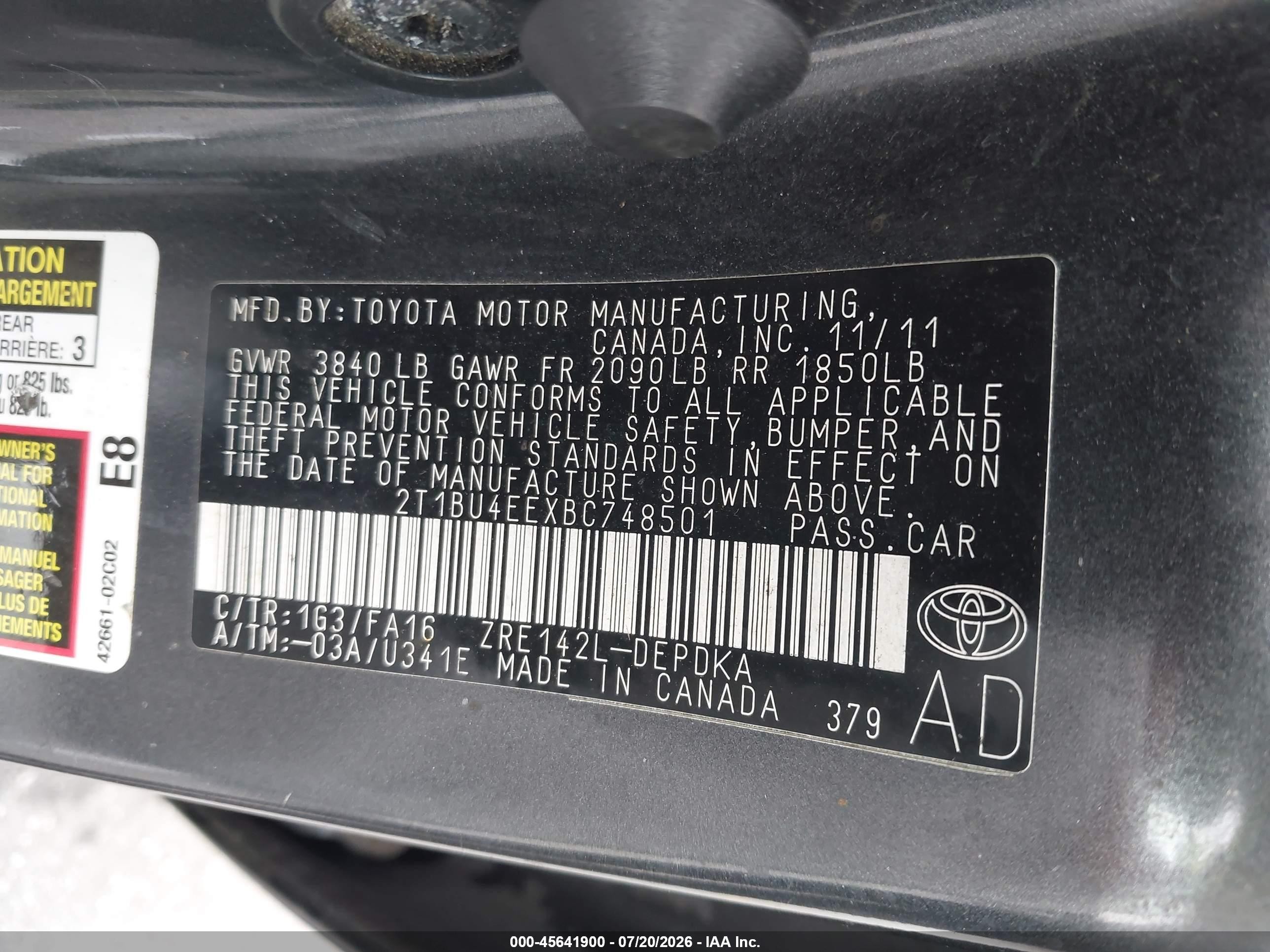 2011 Toyota Corolla   Gray vin: 2T1BU4EEXBC748501