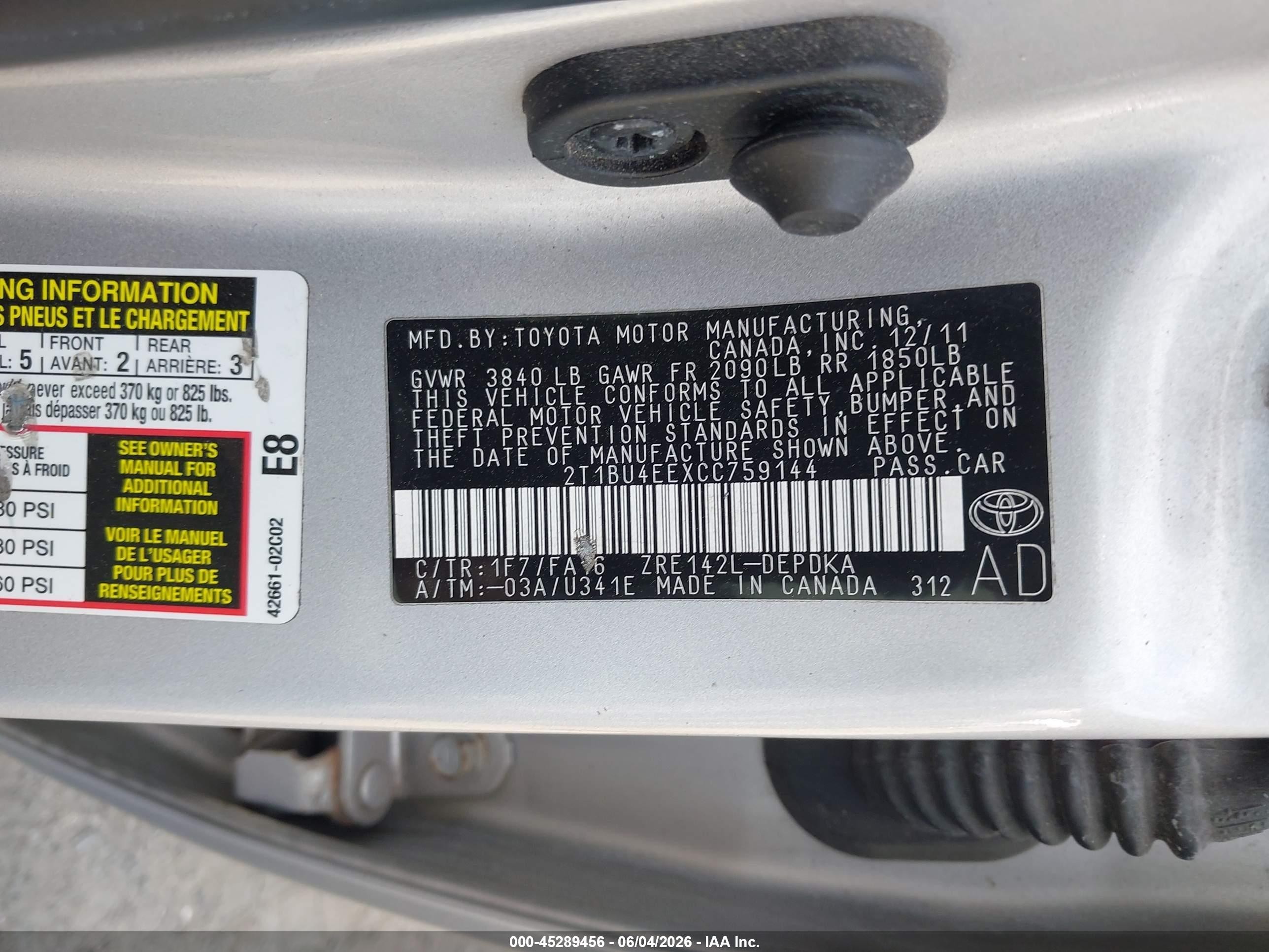 2012 Toyota Corolla L Silver vin: 2T1BU4EEXCC759144