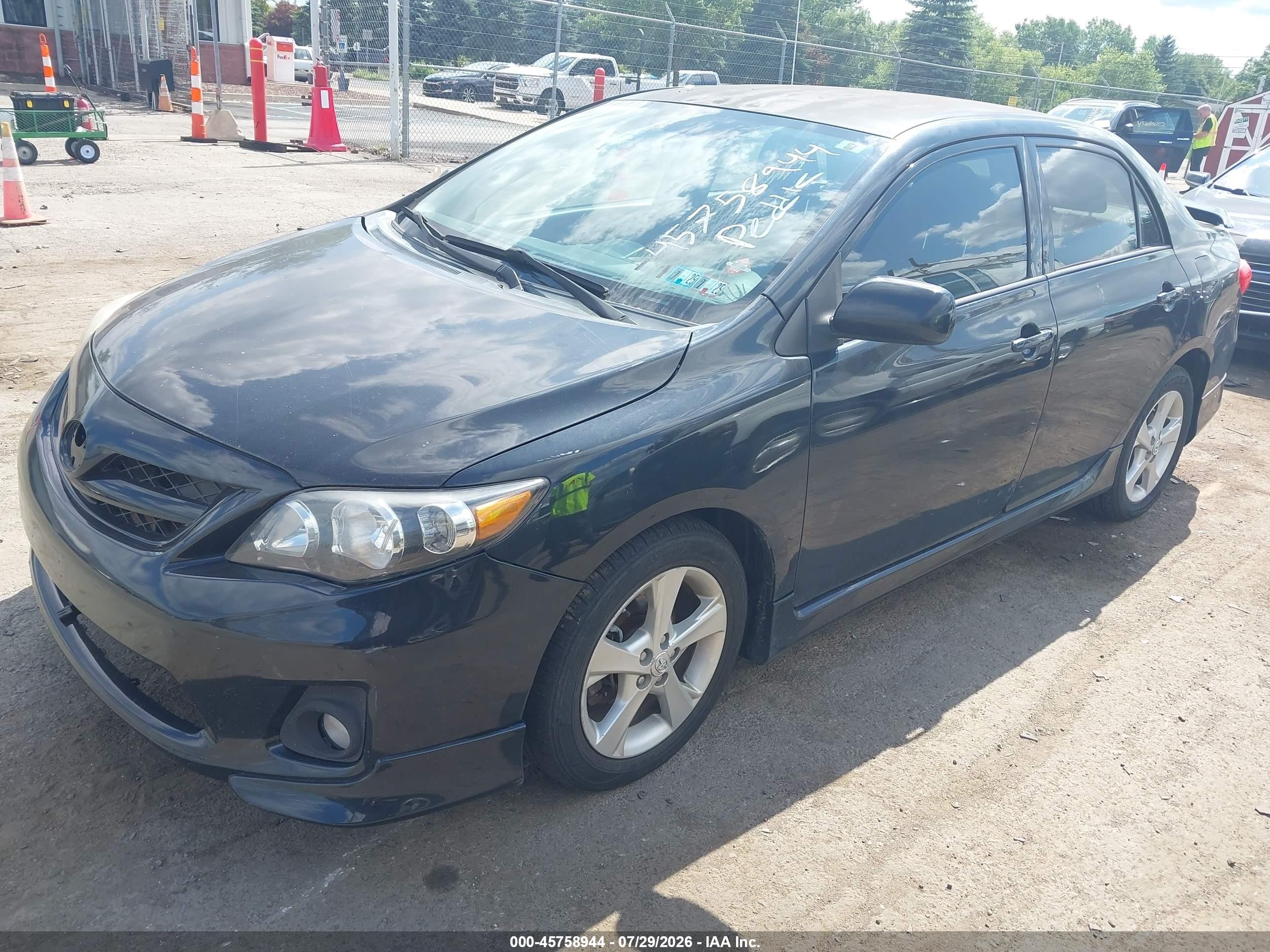 2012 Toyota Corolla S Black vin: 2T1BU4EEXCC820055