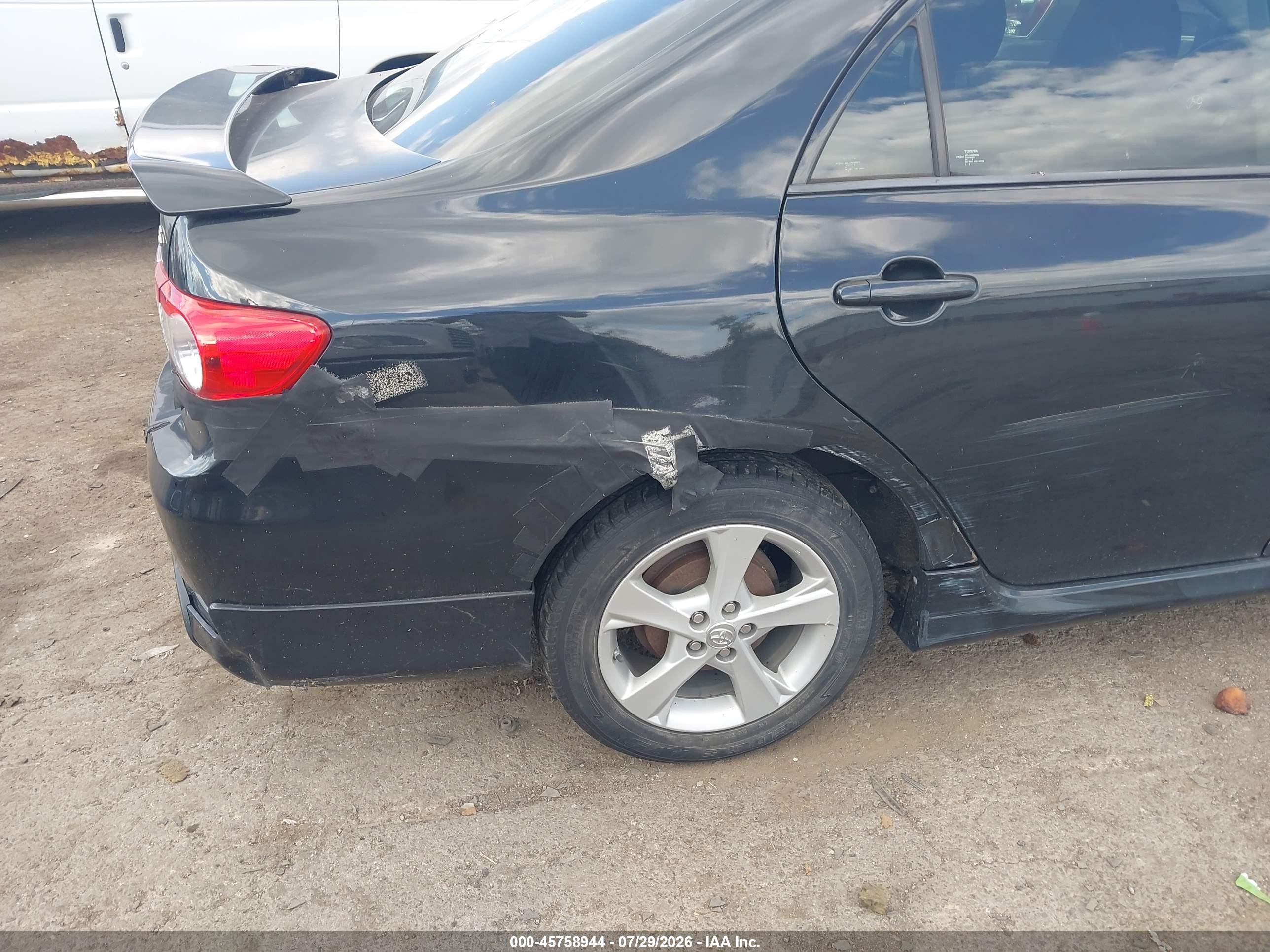 2012 Toyota Corolla S Black vin: 2T1BU4EEXCC820055