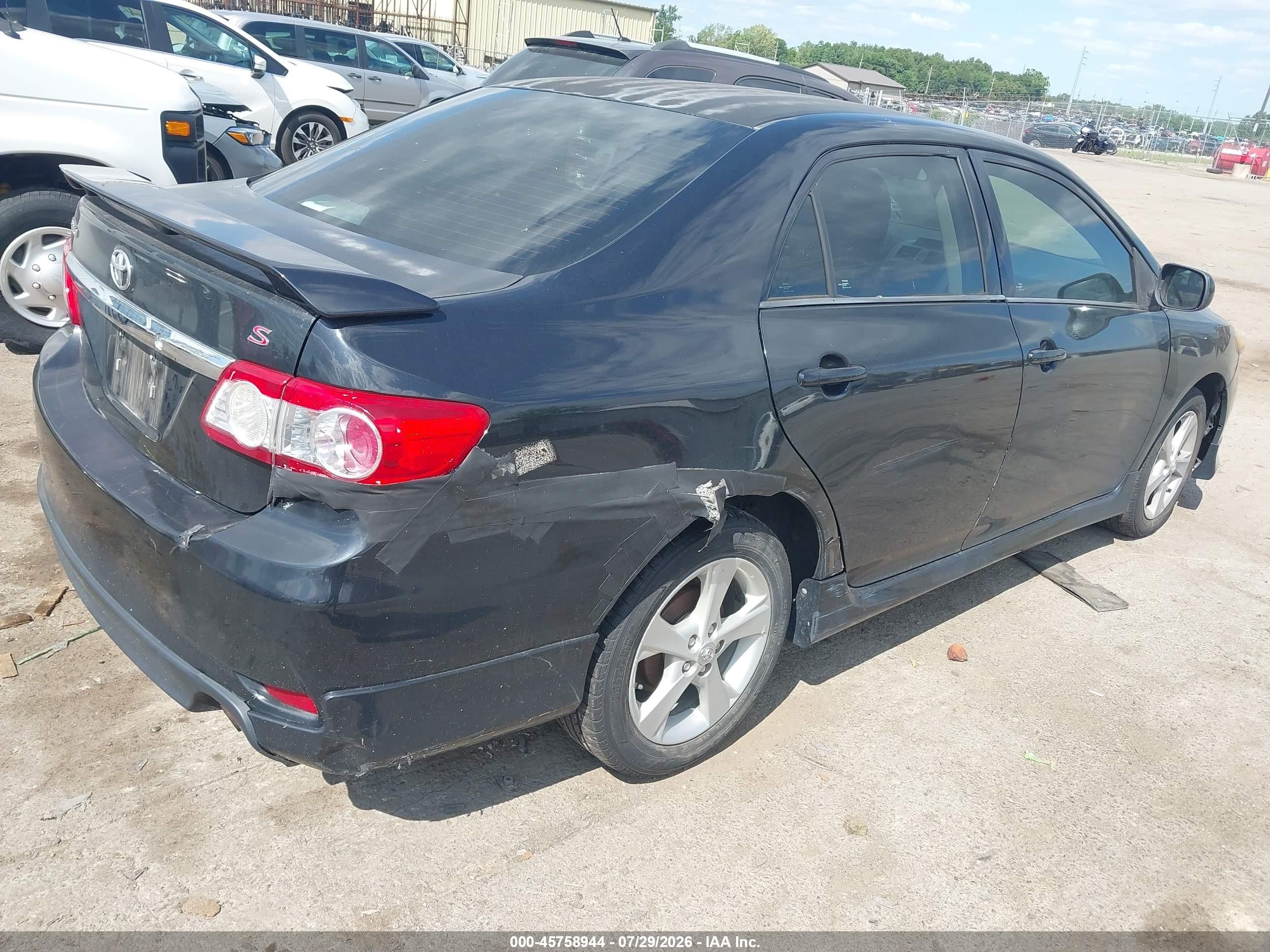 2012 Toyota Corolla S Black vin: 2T1BU4EEXCC820055