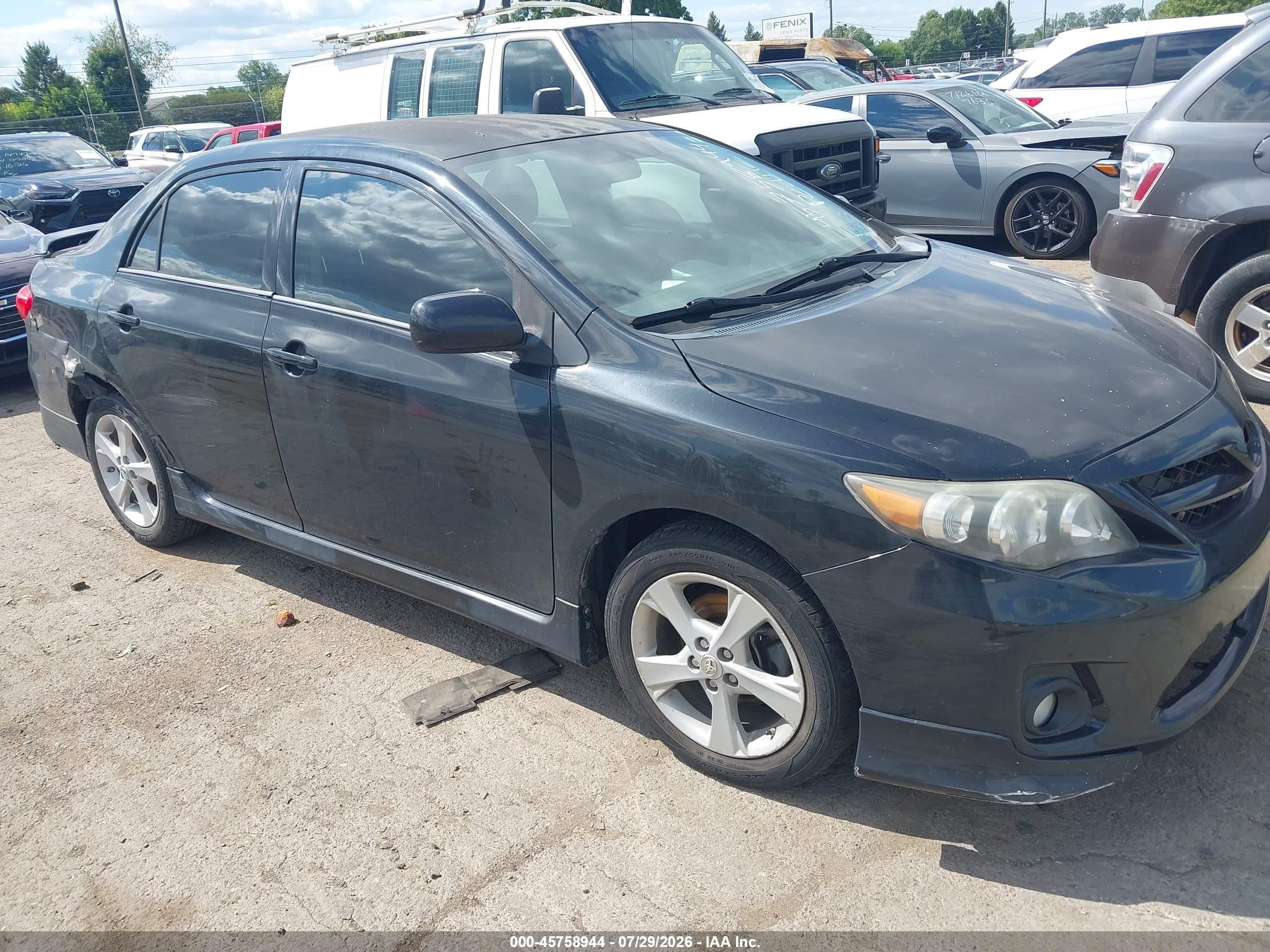 2012 Toyota Corolla S Black vin: 2T1BU4EEXCC820055