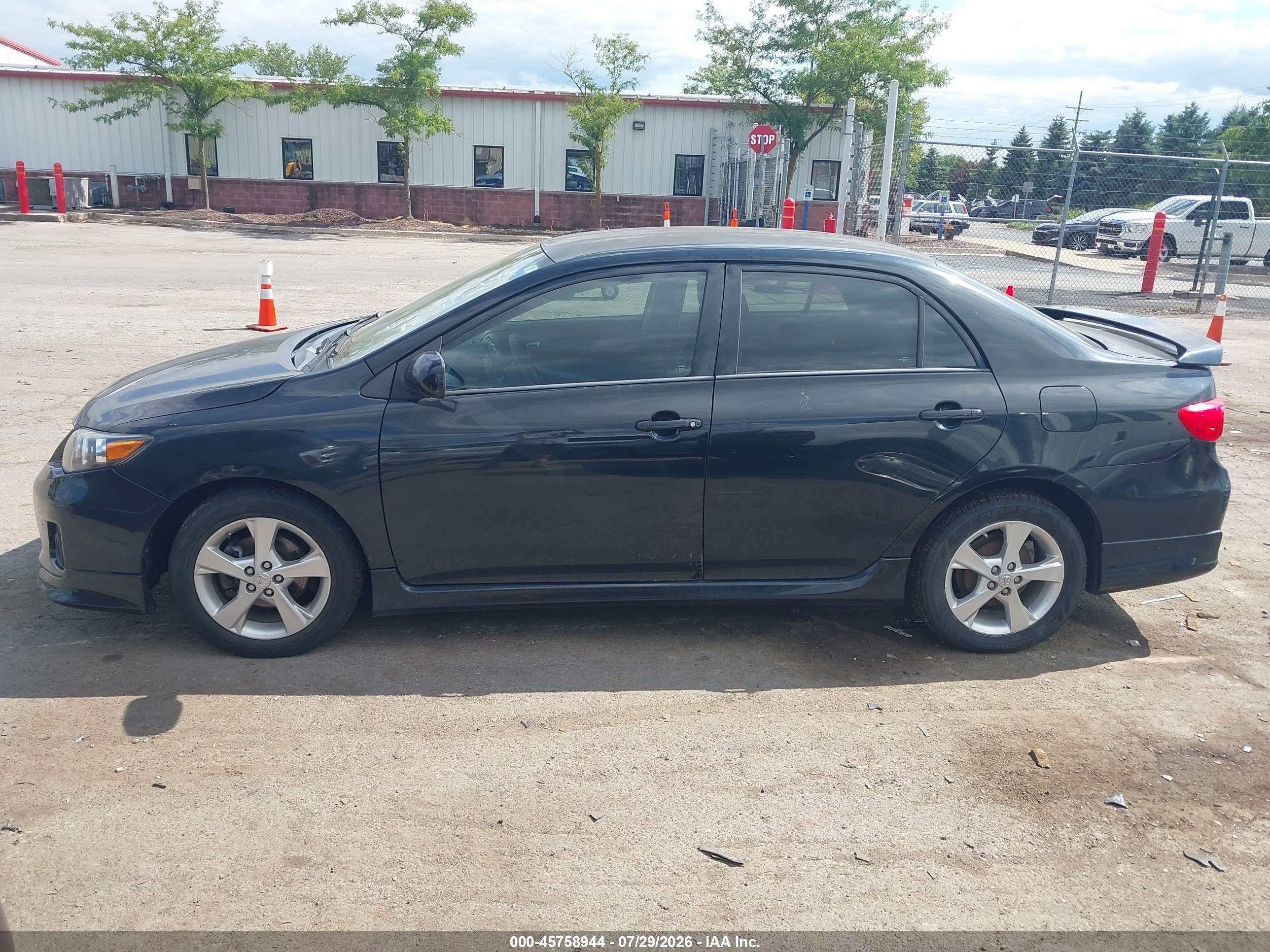 2012 Toyota Corolla S Black vin: 2T1BU4EEXCC820055