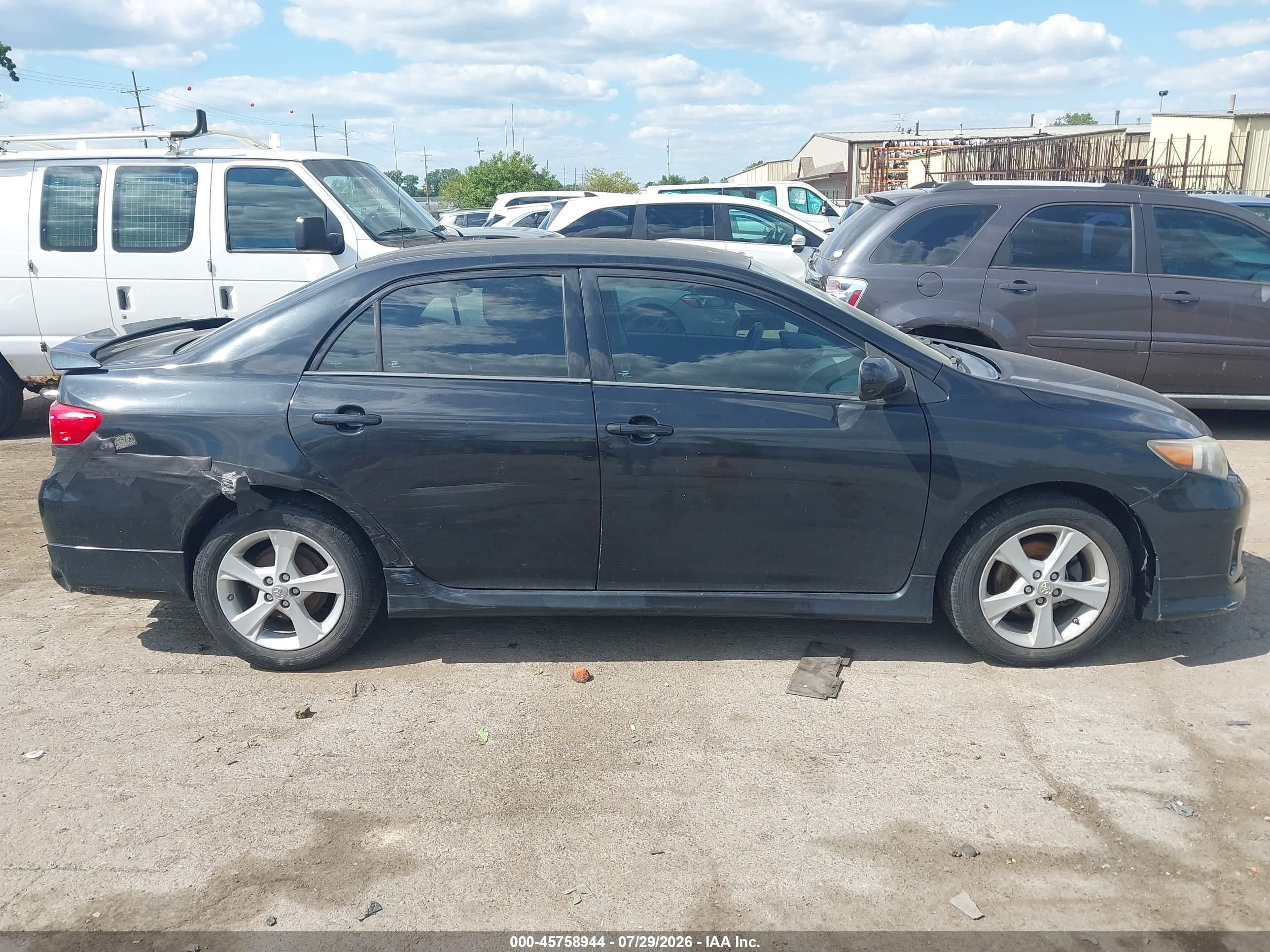 2012 Toyota Corolla S Black vin: 2T1BU4EEXCC820055