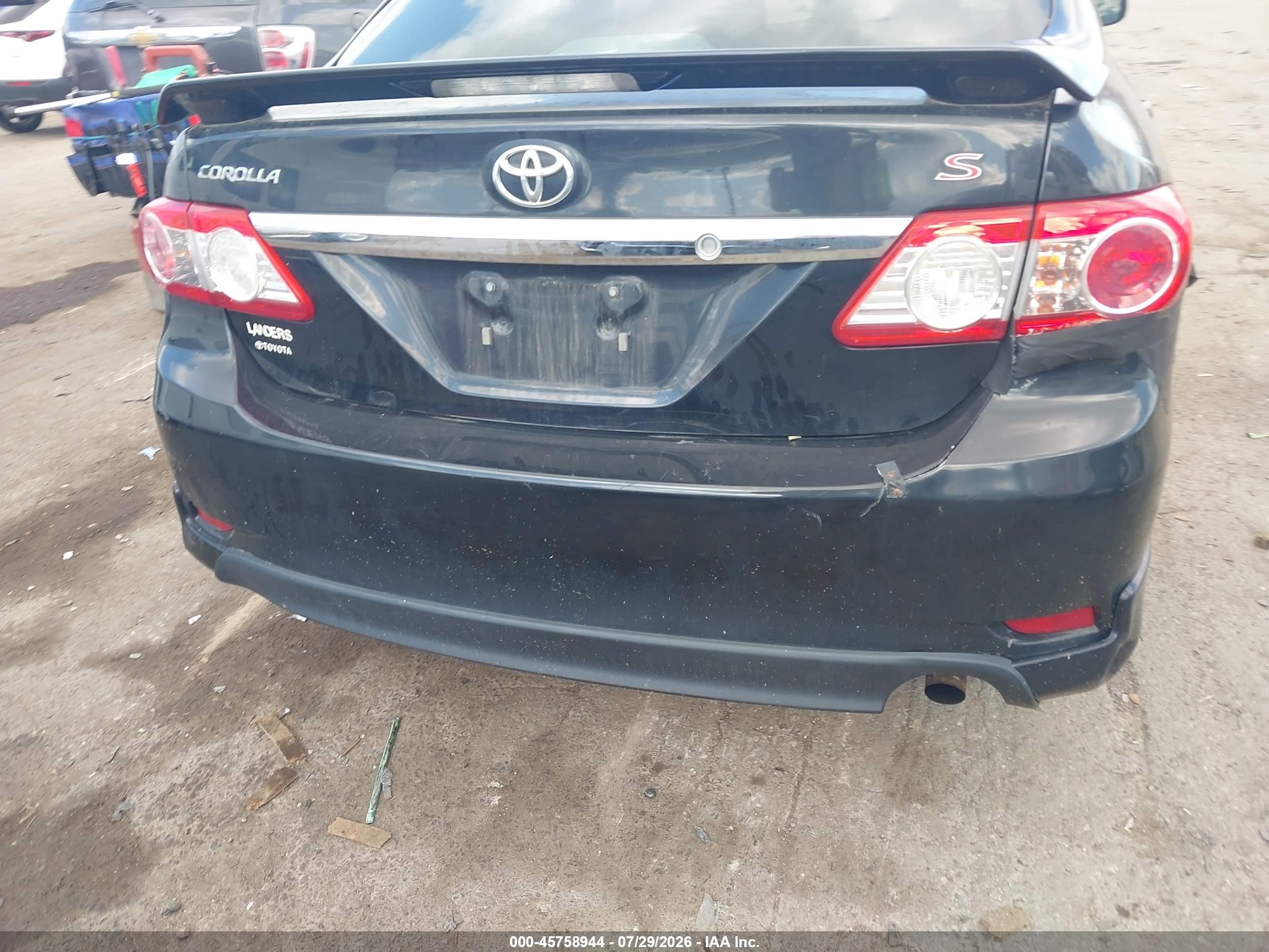 2012 Toyota Corolla S Black vin: 2T1BU4EEXCC820055