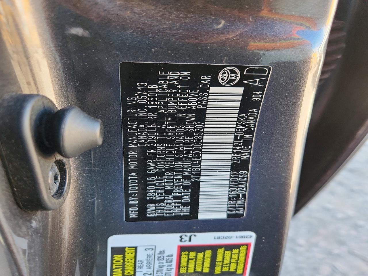 2013 Toyota Corolla L Gray vin: 2T1BU4EEXDC085207