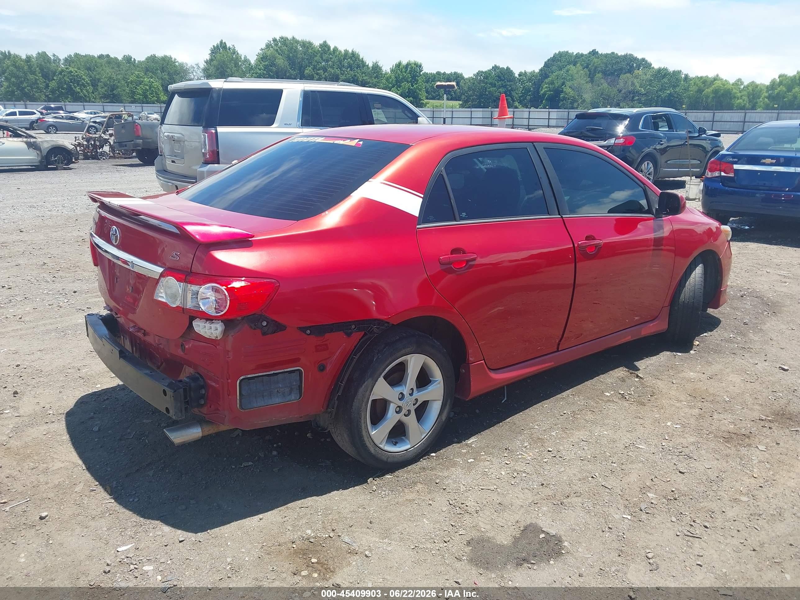 2013 Toyota Corolla S Red vin: 2T1BU4EEXDC949270