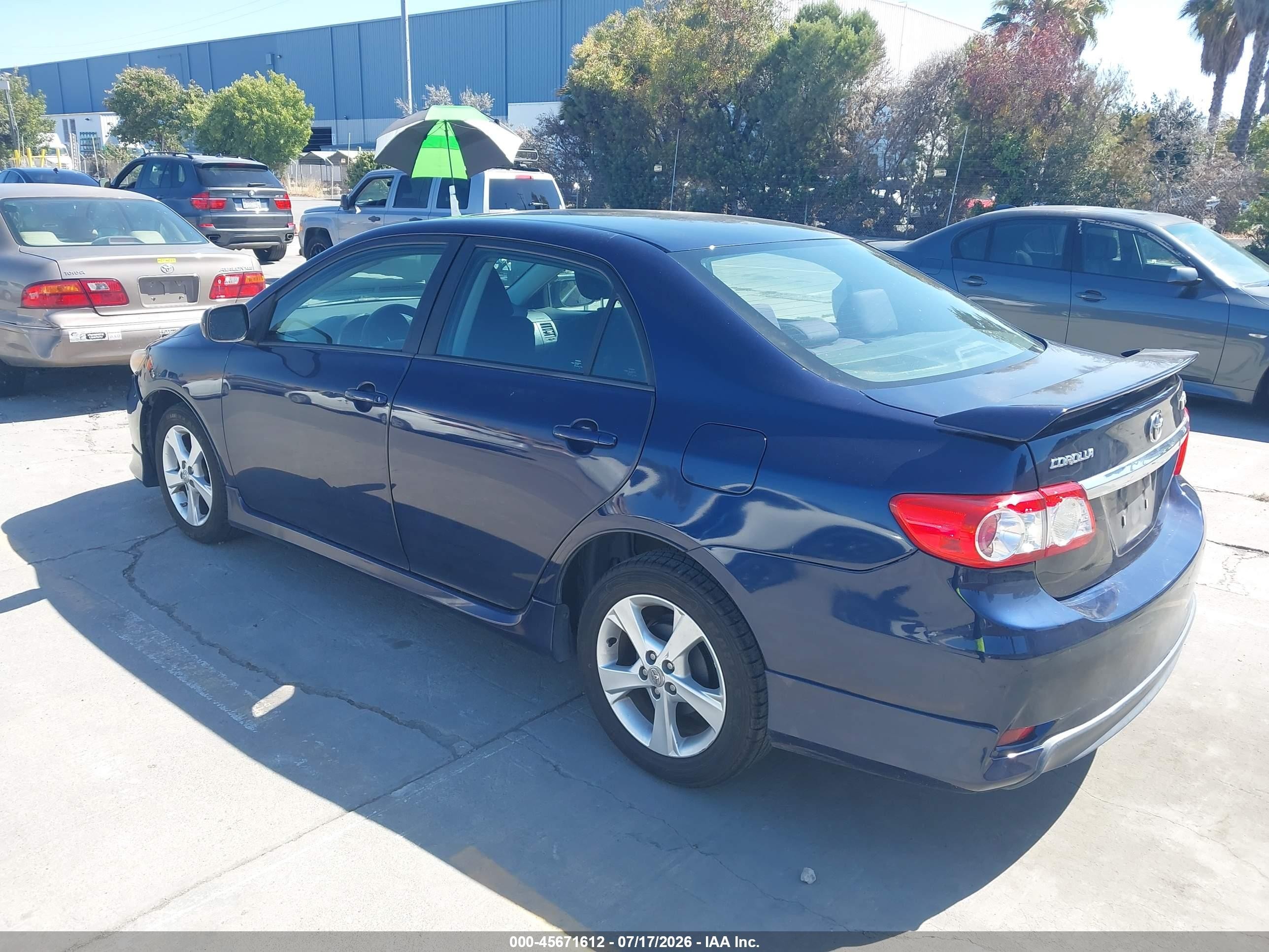 2013 Toyota Corolla S Blue vin: 2T1BU4EEXDC955893