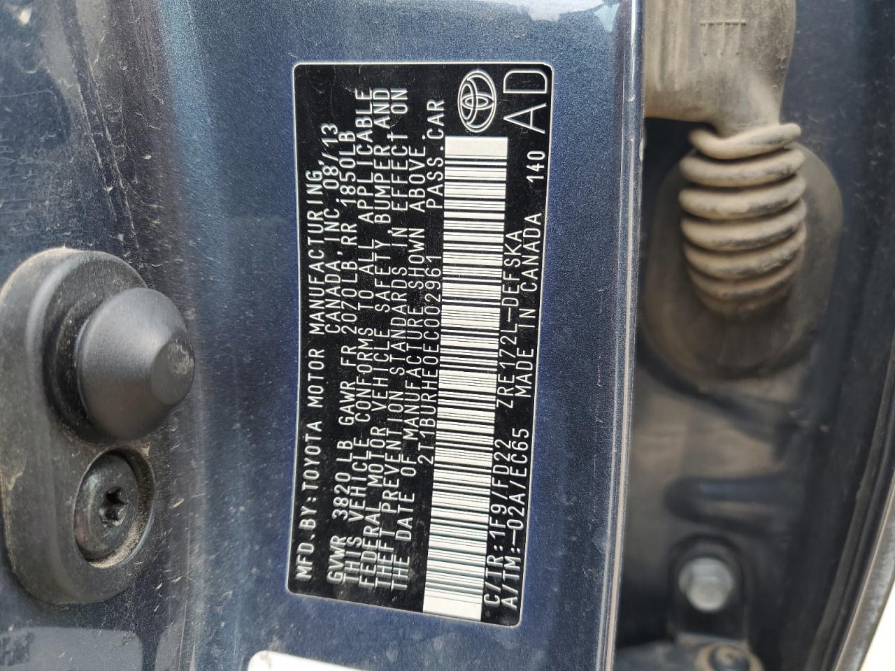 2014 Toyota Corolla L Blue vin: 2T1BURHE0EC002961