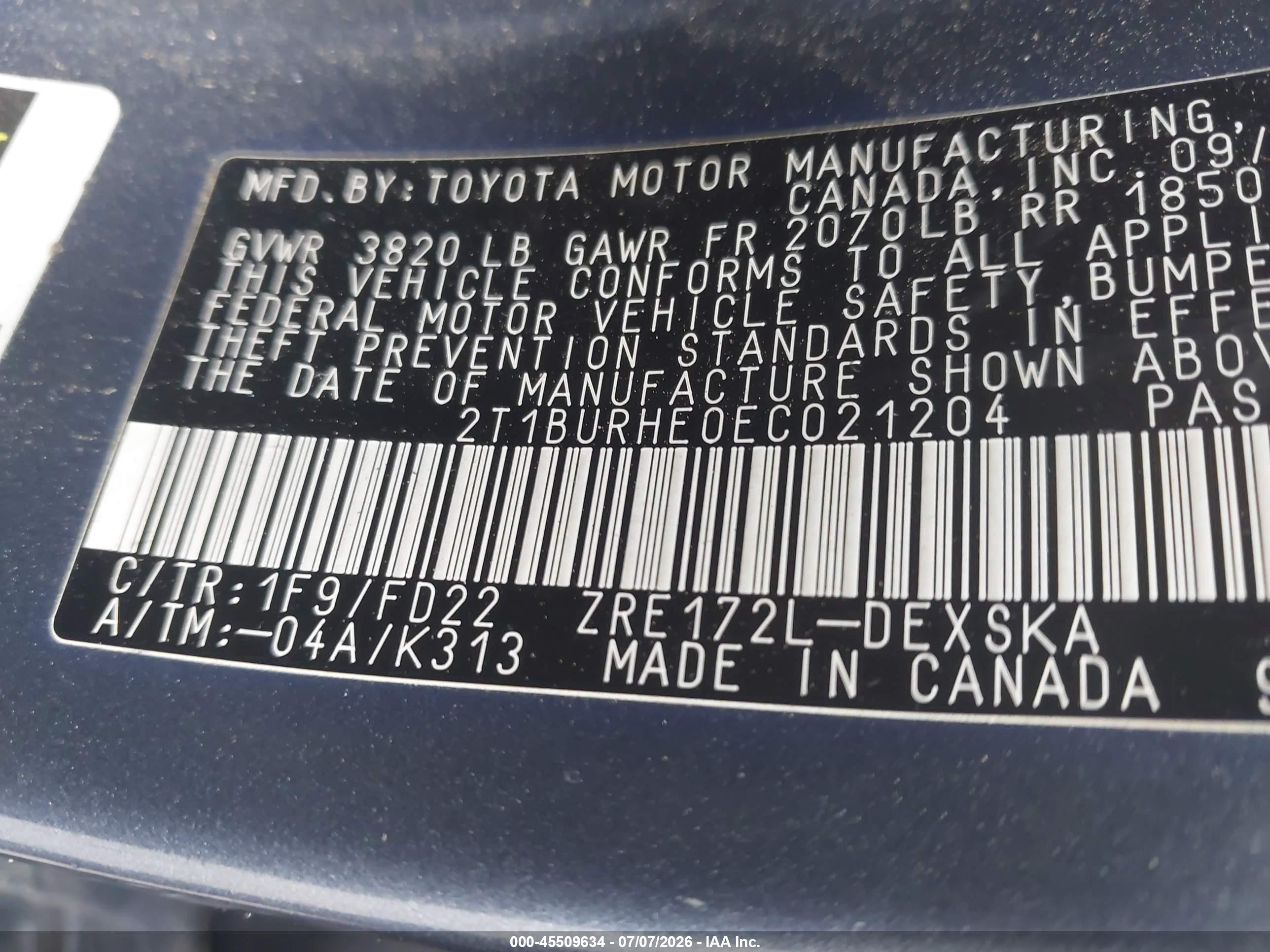 2014 Toyota Corolla S Plus Gray vin: 2T1BURHE0EC021204