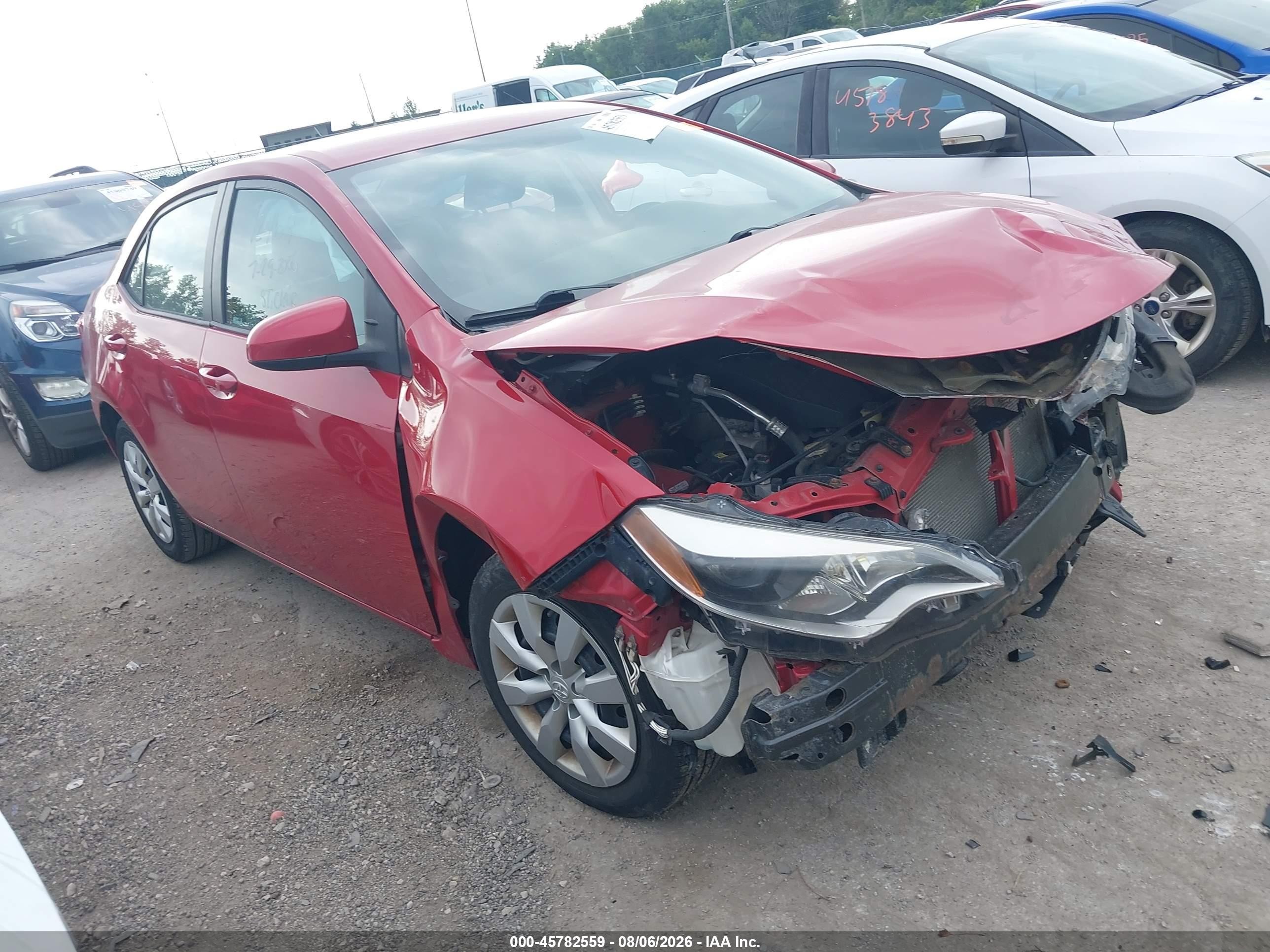 2014 Toyota Corolla Le Red vin: 2T1BURHE0EC060536