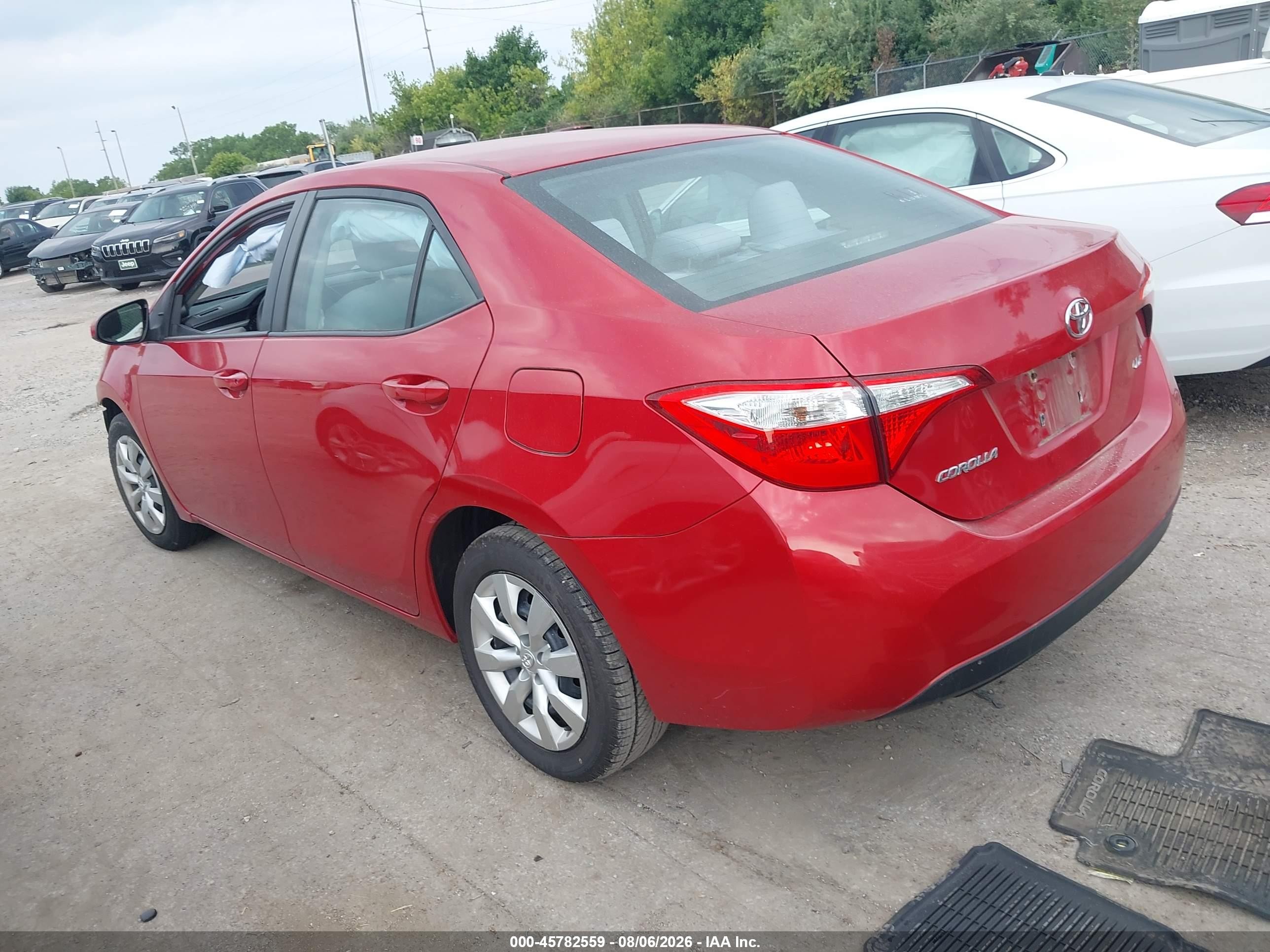 2014 Toyota Corolla Le Red vin: 2T1BURHE0EC060536