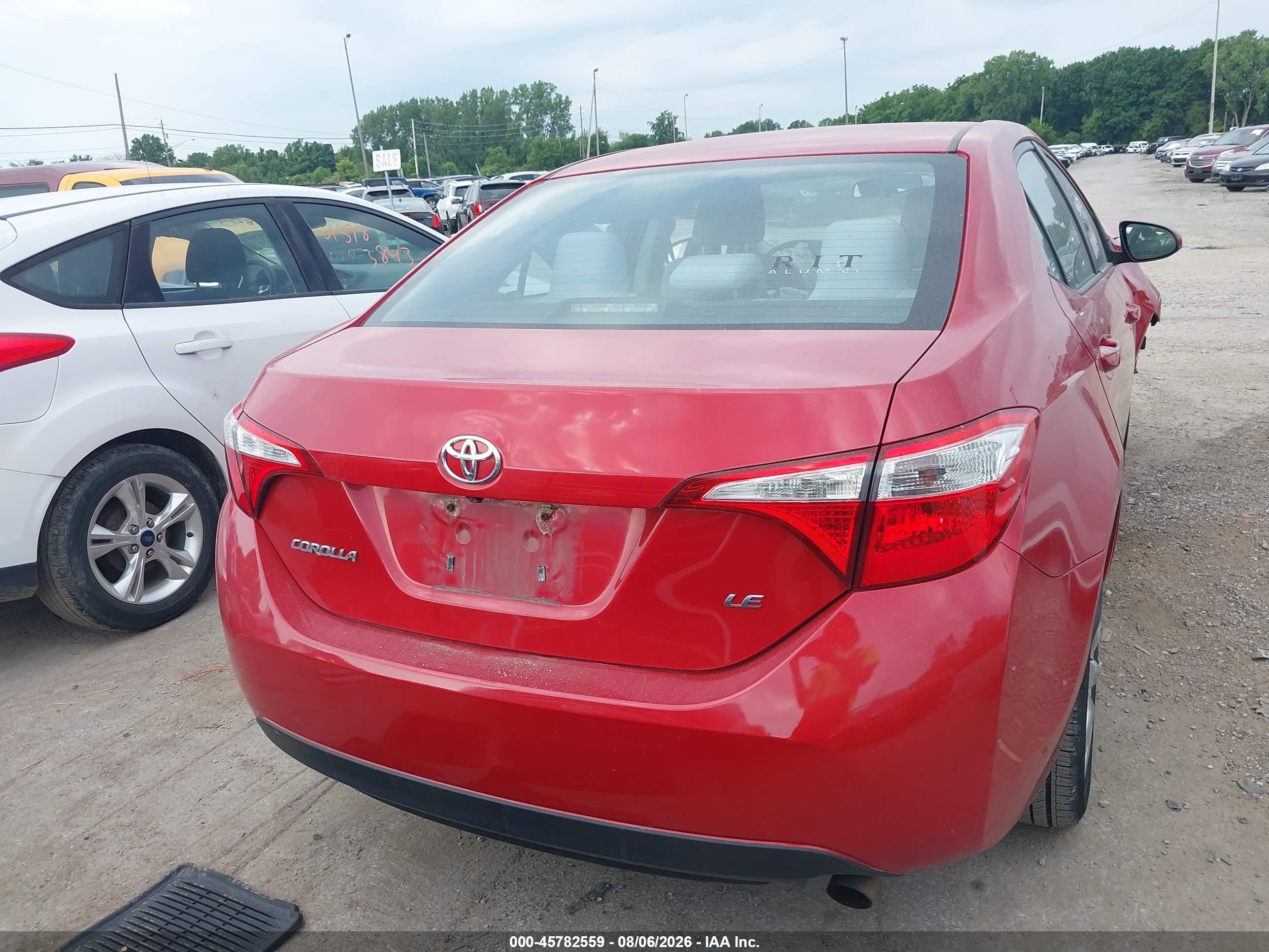 2014 Toyota Corolla Le Red vin: 2T1BURHE0EC060536