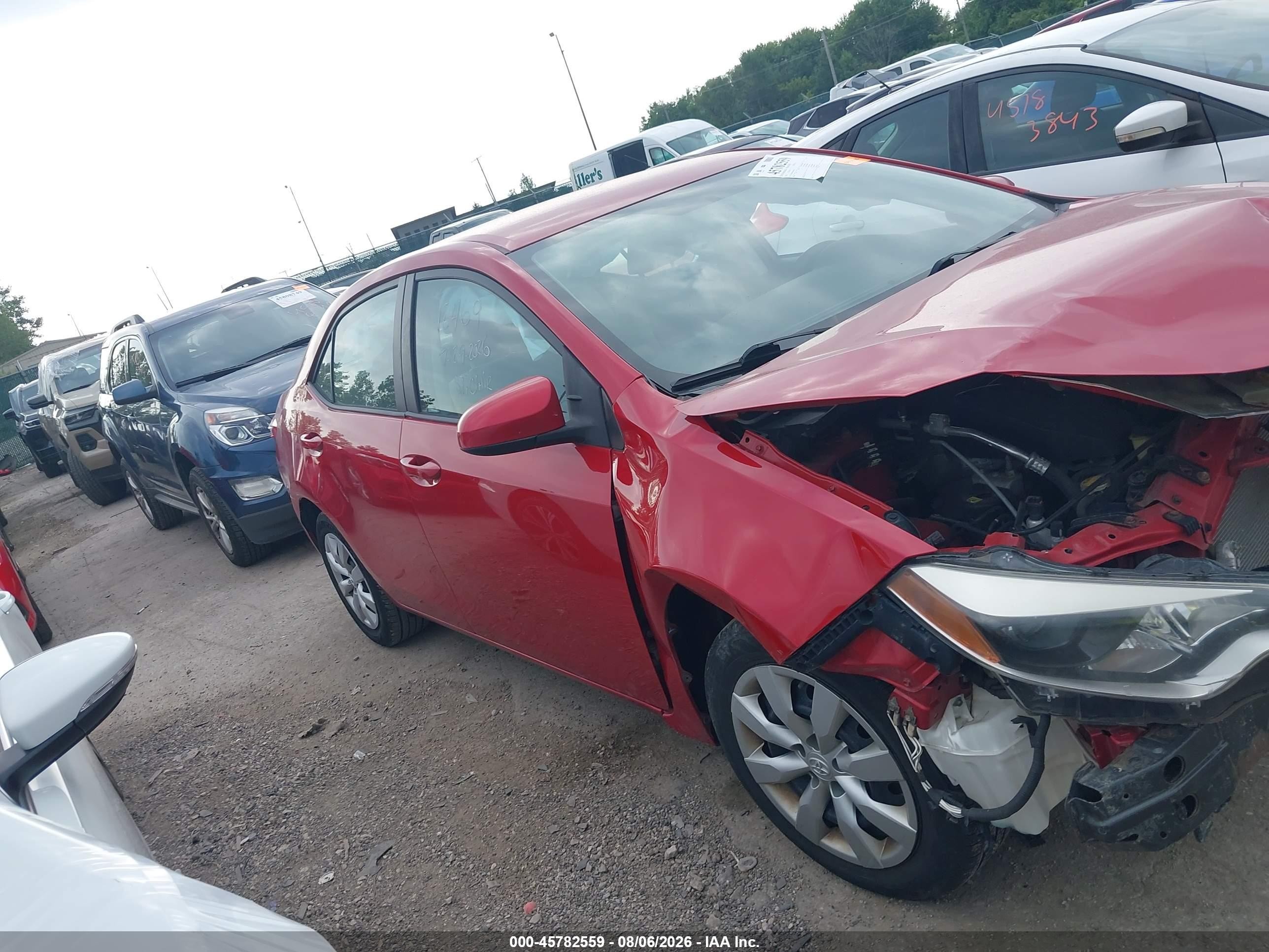 2014 Toyota Corolla Le Red vin: 2T1BURHE0EC060536