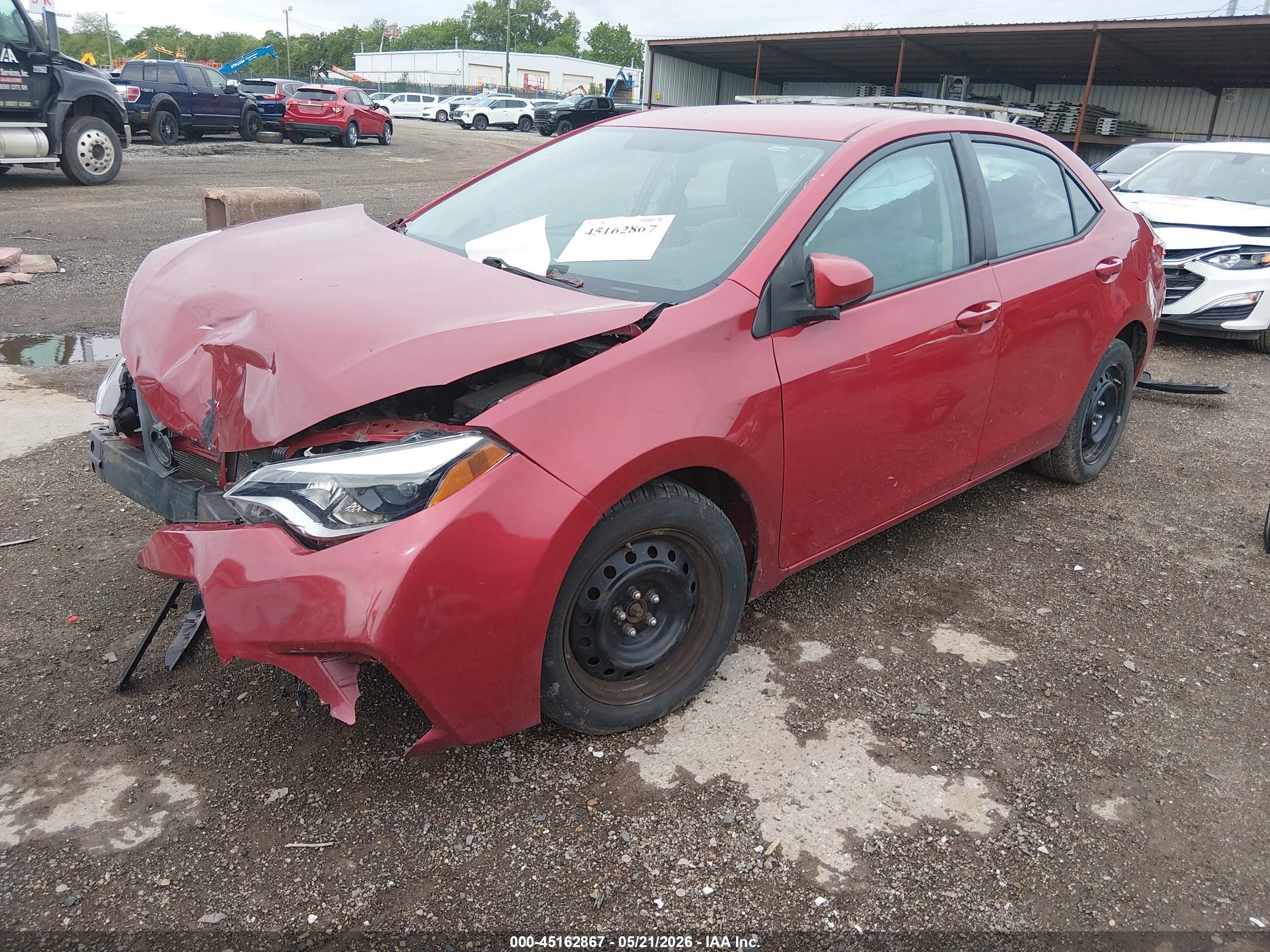 2014 Toyota Corolla Le Red vin: 2T1BURHE0EC075022