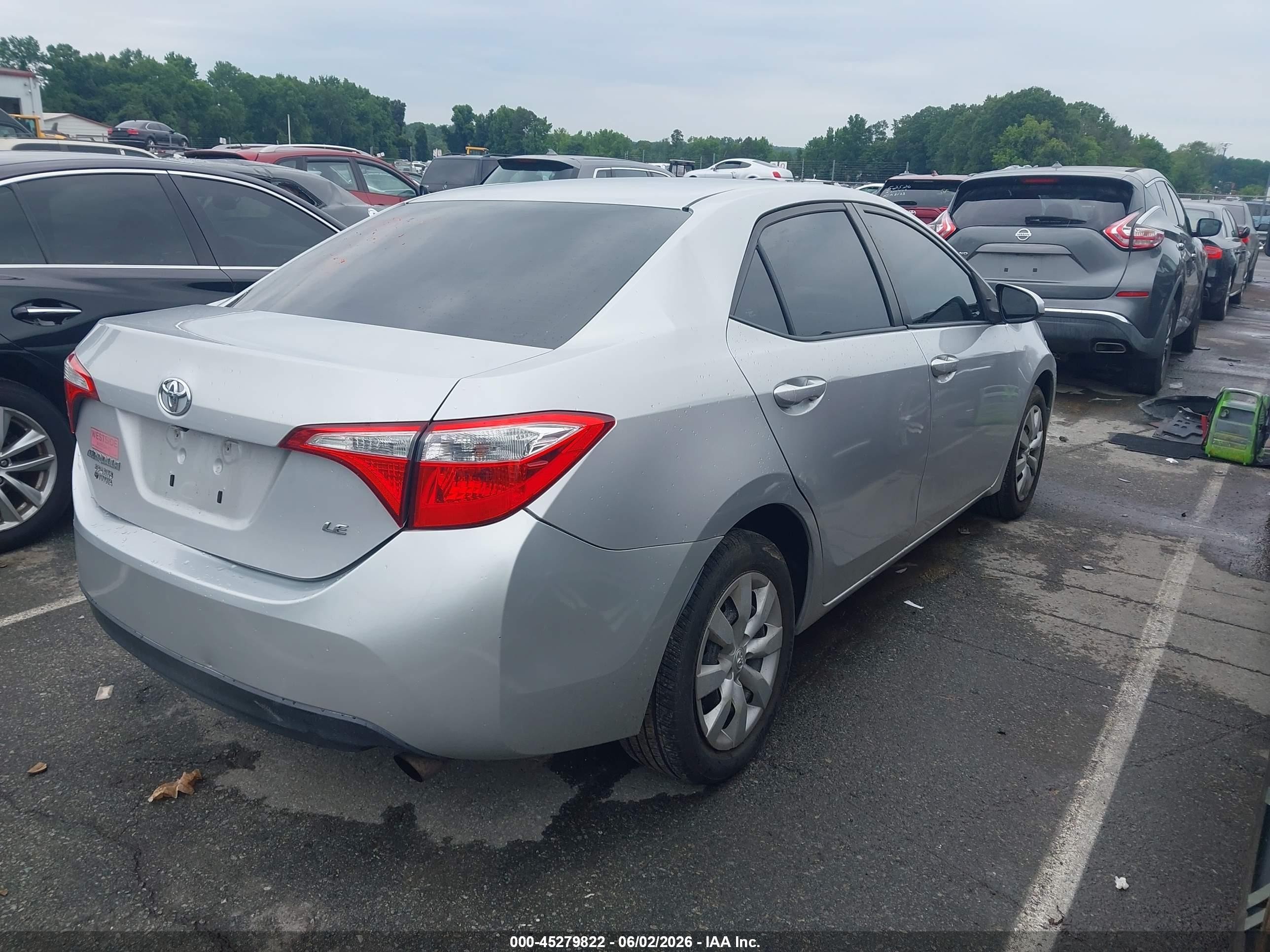 2014 Toyota Corolla Le Серебряный vin: 2T1BURHE0EC084173