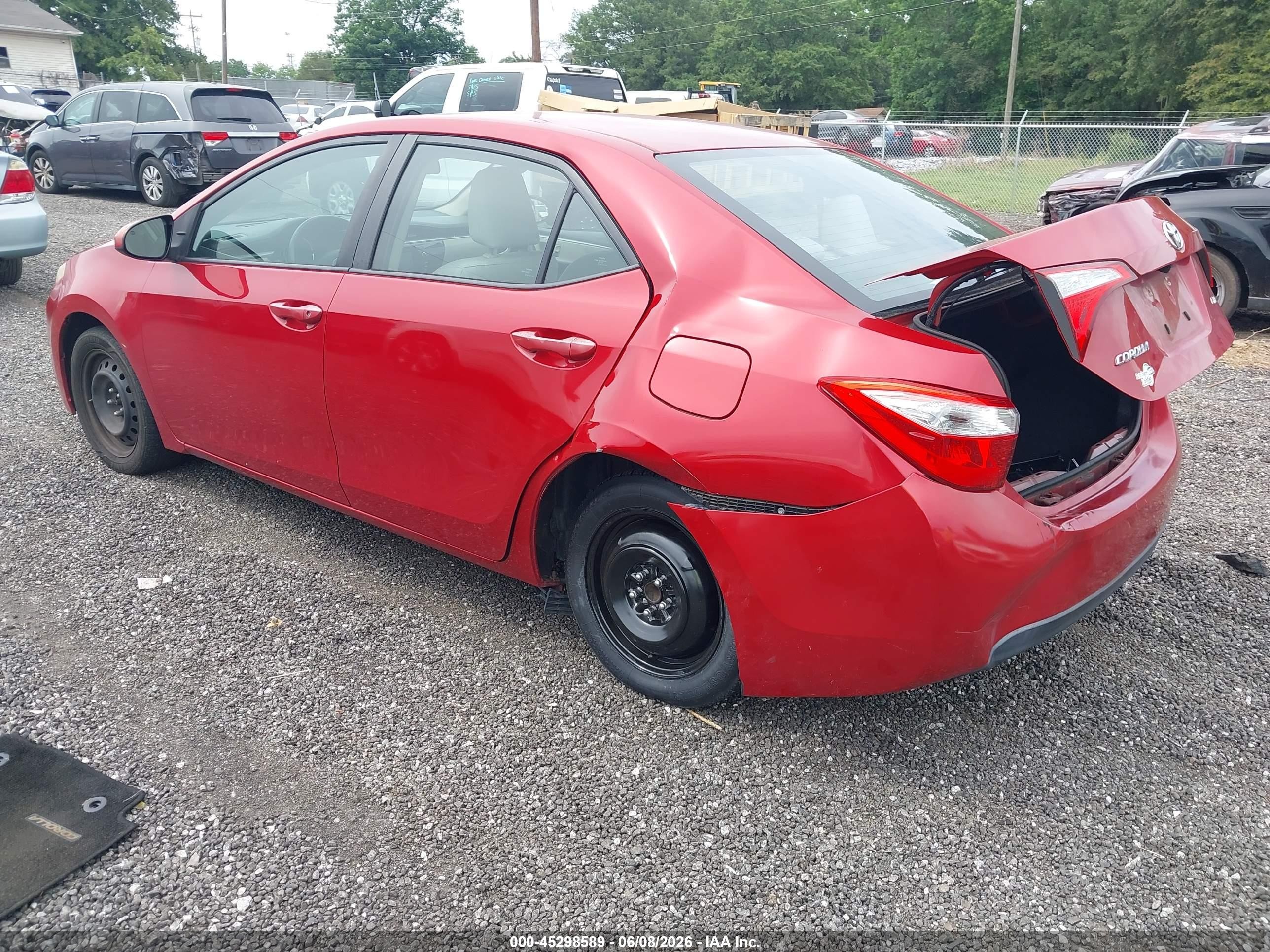 2014 Toyota Corolla Le Red vin: 2T1BURHE0EC109508
