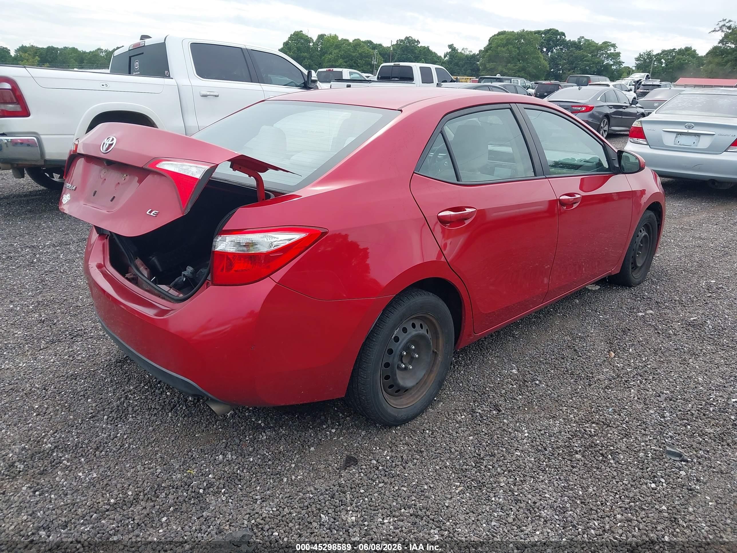 2014 Toyota Corolla Le Red vin: 2T1BURHE0EC109508