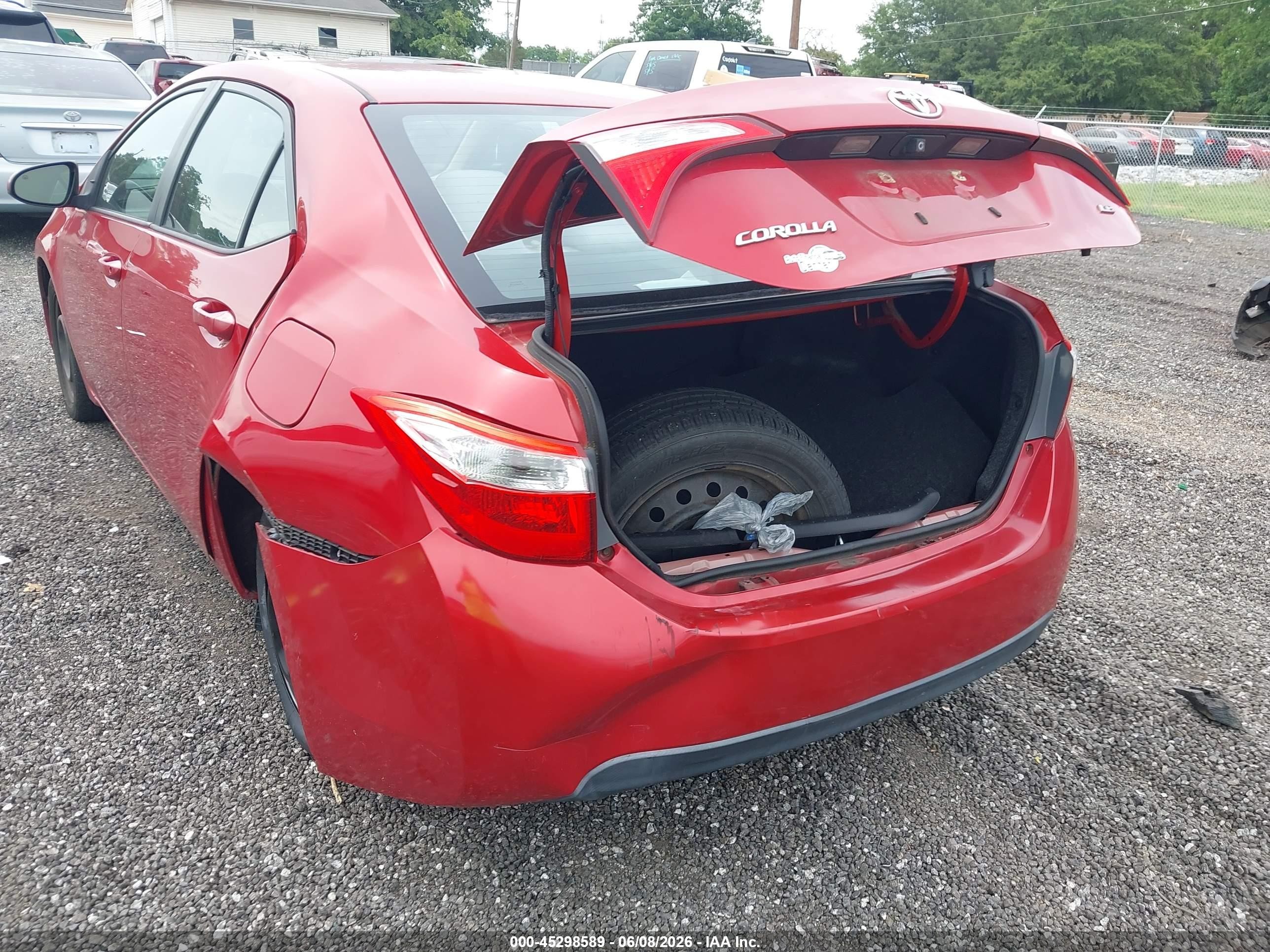 2014 Toyota Corolla Le Red vin: 2T1BURHE0EC109508