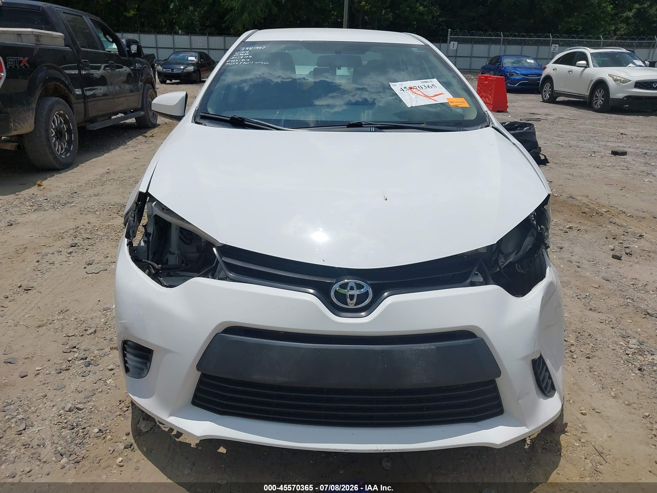 2014 Toyota Corolla Le White vin: 2T1BURHE0EC155419