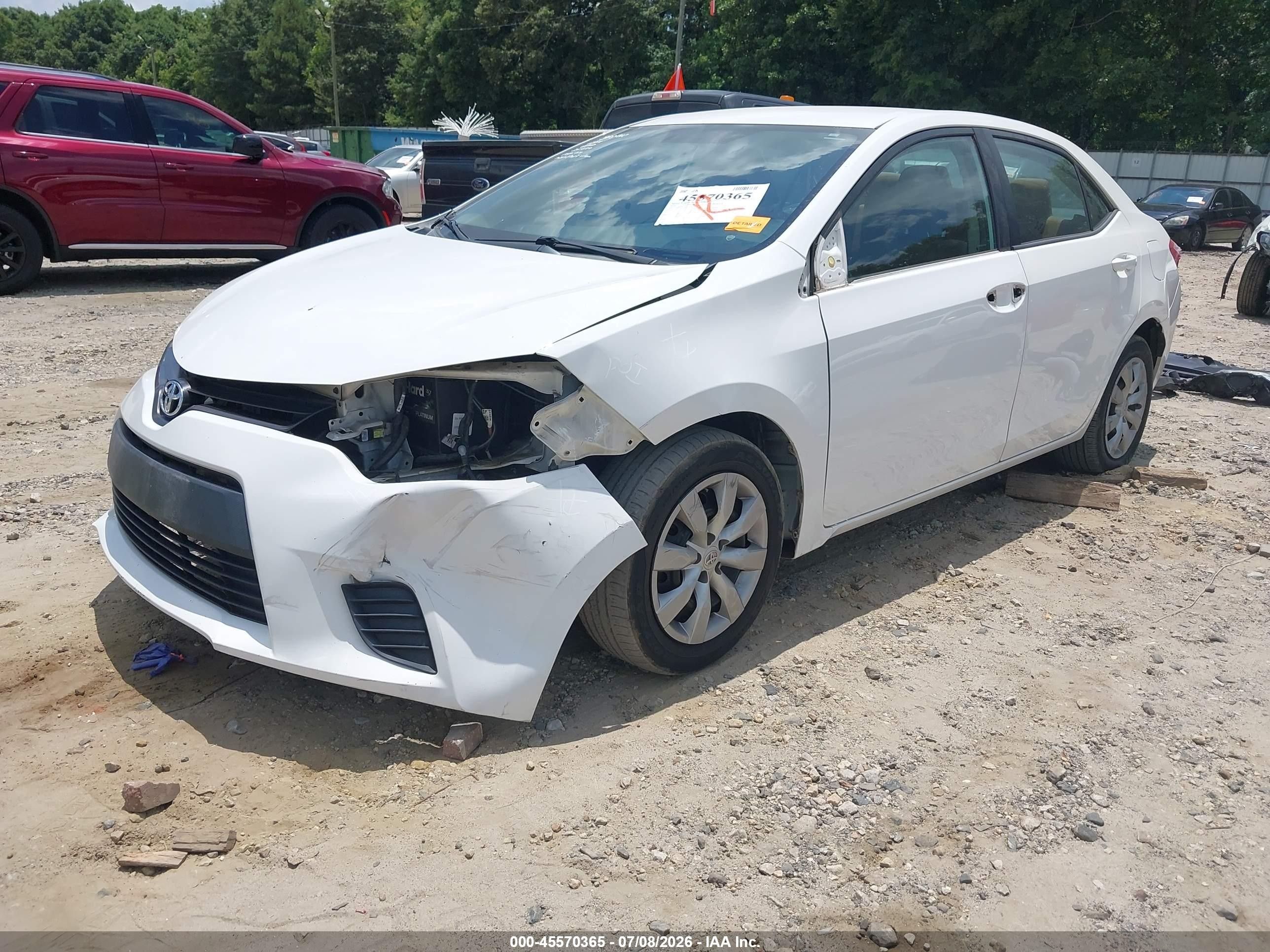 2014 Toyota Corolla Le White vin: 2T1BURHE0EC155419