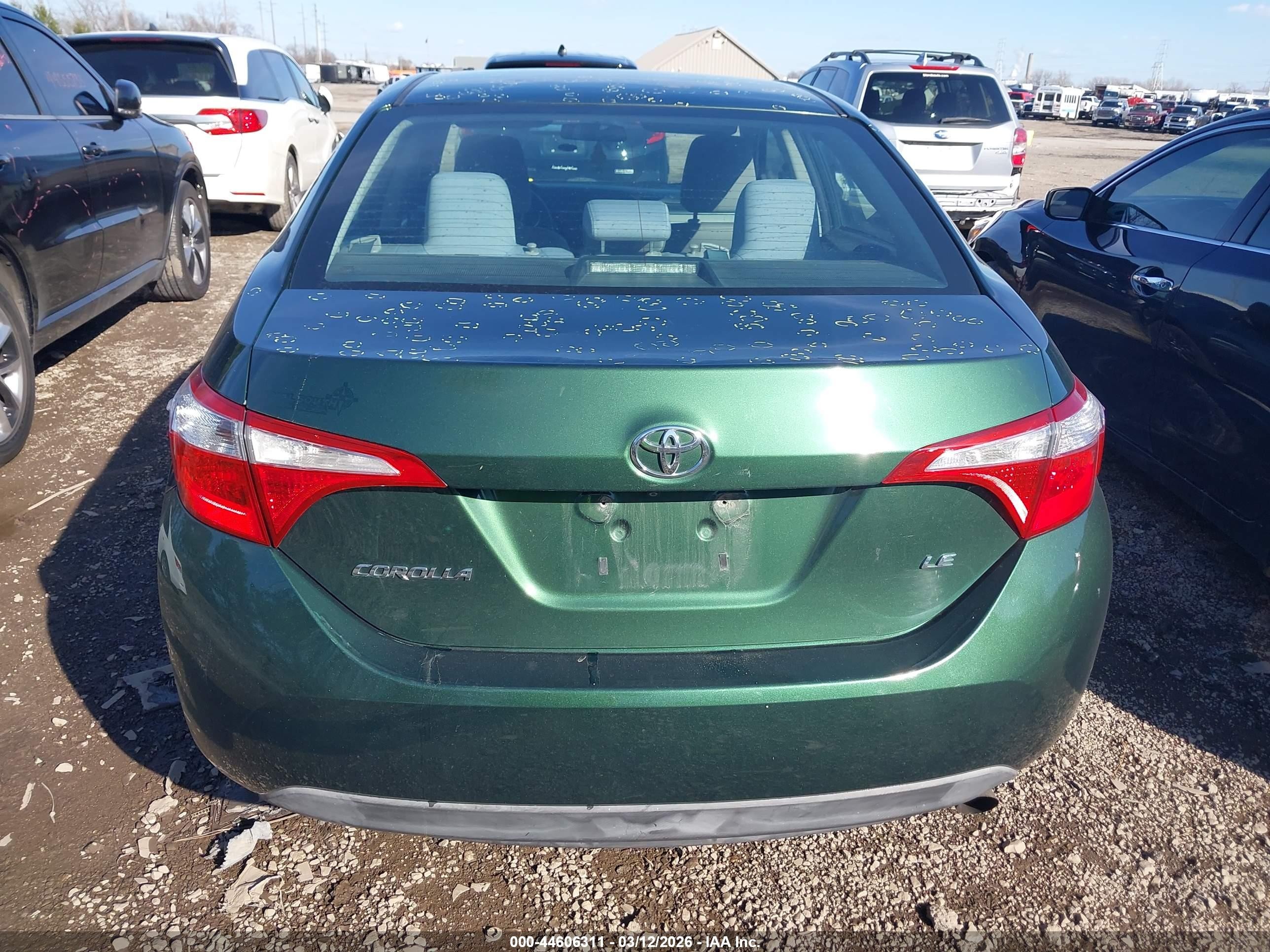 2014 Toyota Corolla Le Зеленый vin: 2T1BURHE0EC187240