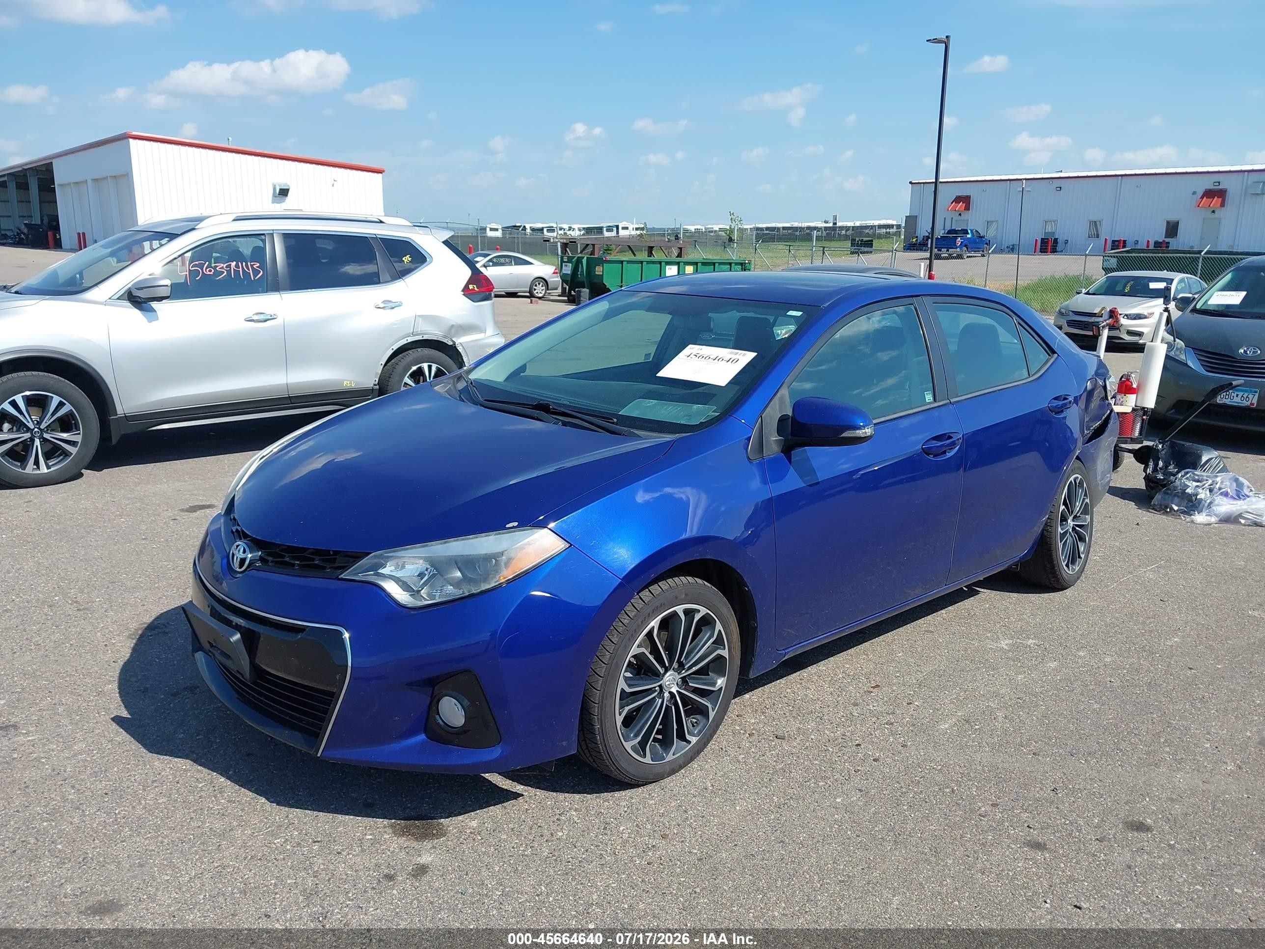 2014 Toyota Corolla S Plus Blue vin: 2T1BURHE0EC211763