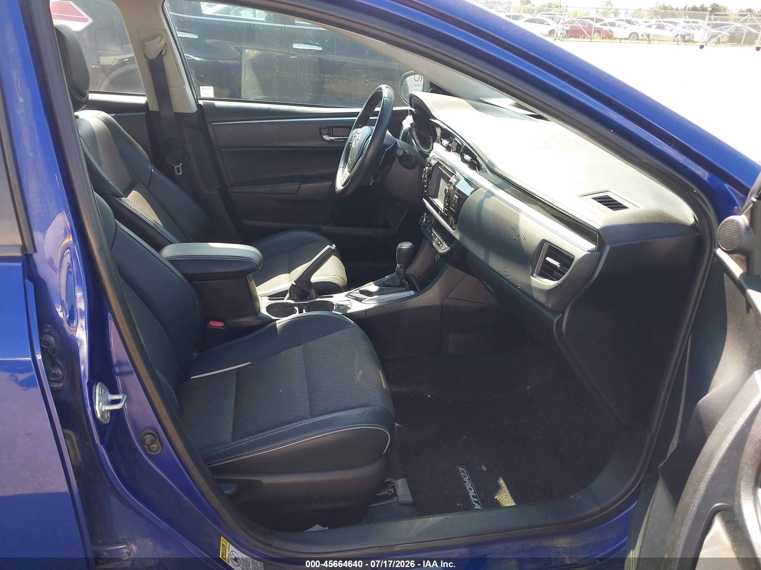 2014 Toyota Corolla S Plus Blue vin: 2T1BURHE0EC211763