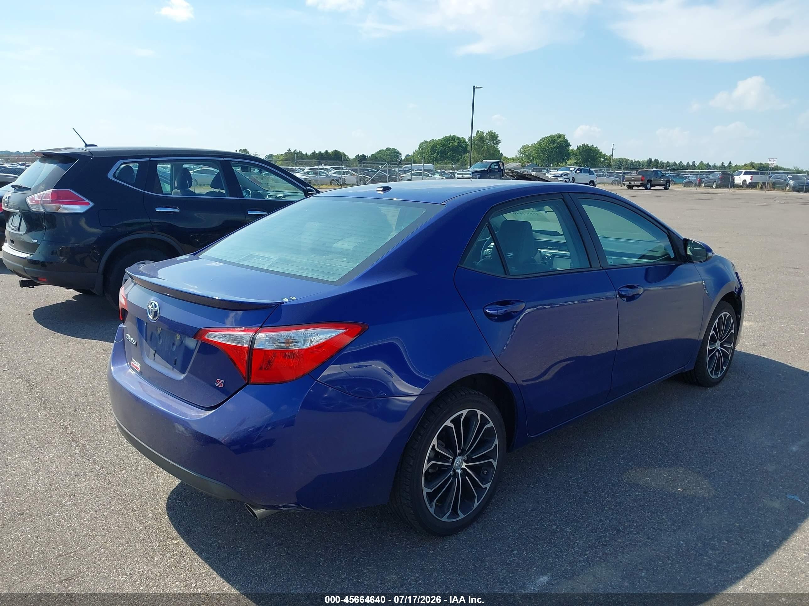 2014 Toyota Corolla S Plus Blue vin: 2T1BURHE0EC211763