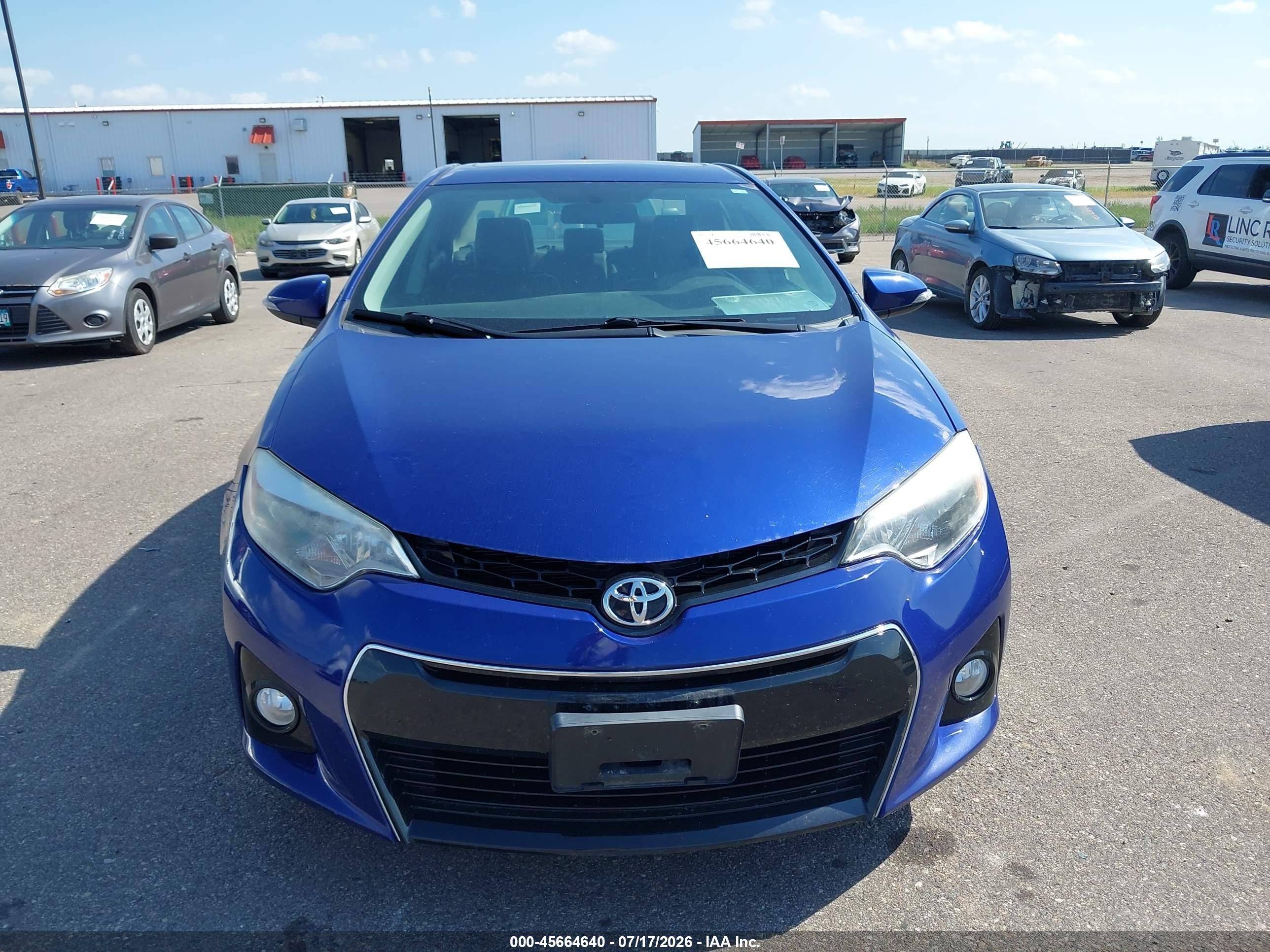 2014 Toyota Corolla S Plus Blue vin: 2T1BURHE0EC211763