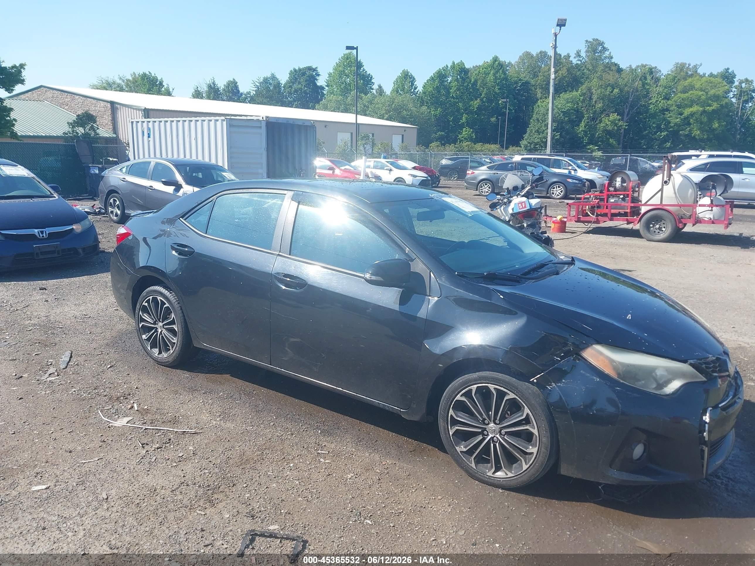 2014 Toyota Corolla S Plus Black vin: 2T1BURHE0EC220401